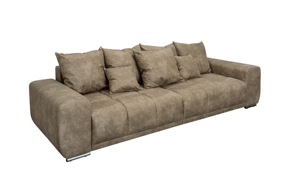 riess-ambiente Big-Sofa ELEGANCIA 285cm taupe, Einzelartikel 1 Teile, XXL Couch · Microfaser · mit Federkern · inkl. Kissen · Design