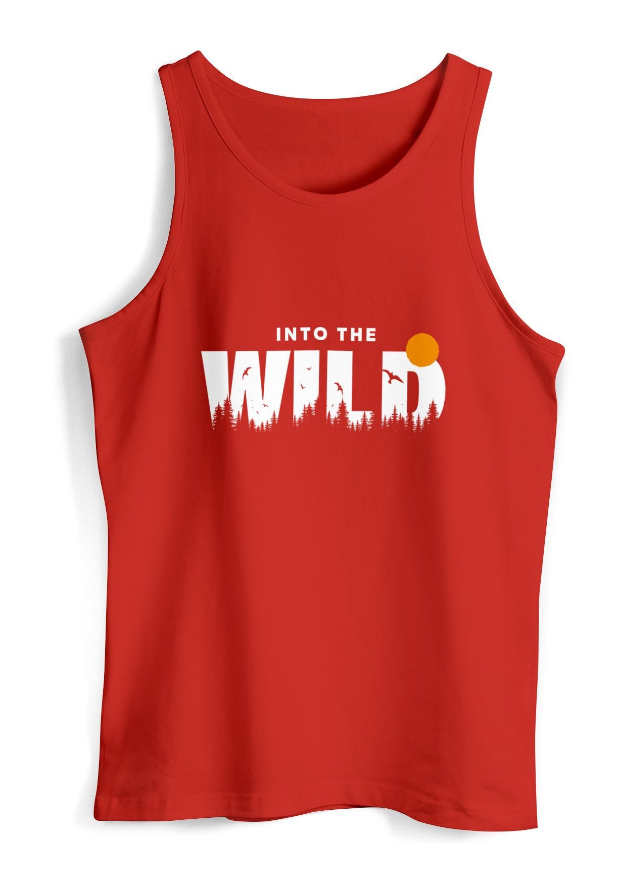 Neverless Tanktop Herren Tank-Top Brustprint Bedruckt Into the Wild Schriftzug Outdoor mit Print – Bild 2 von 5