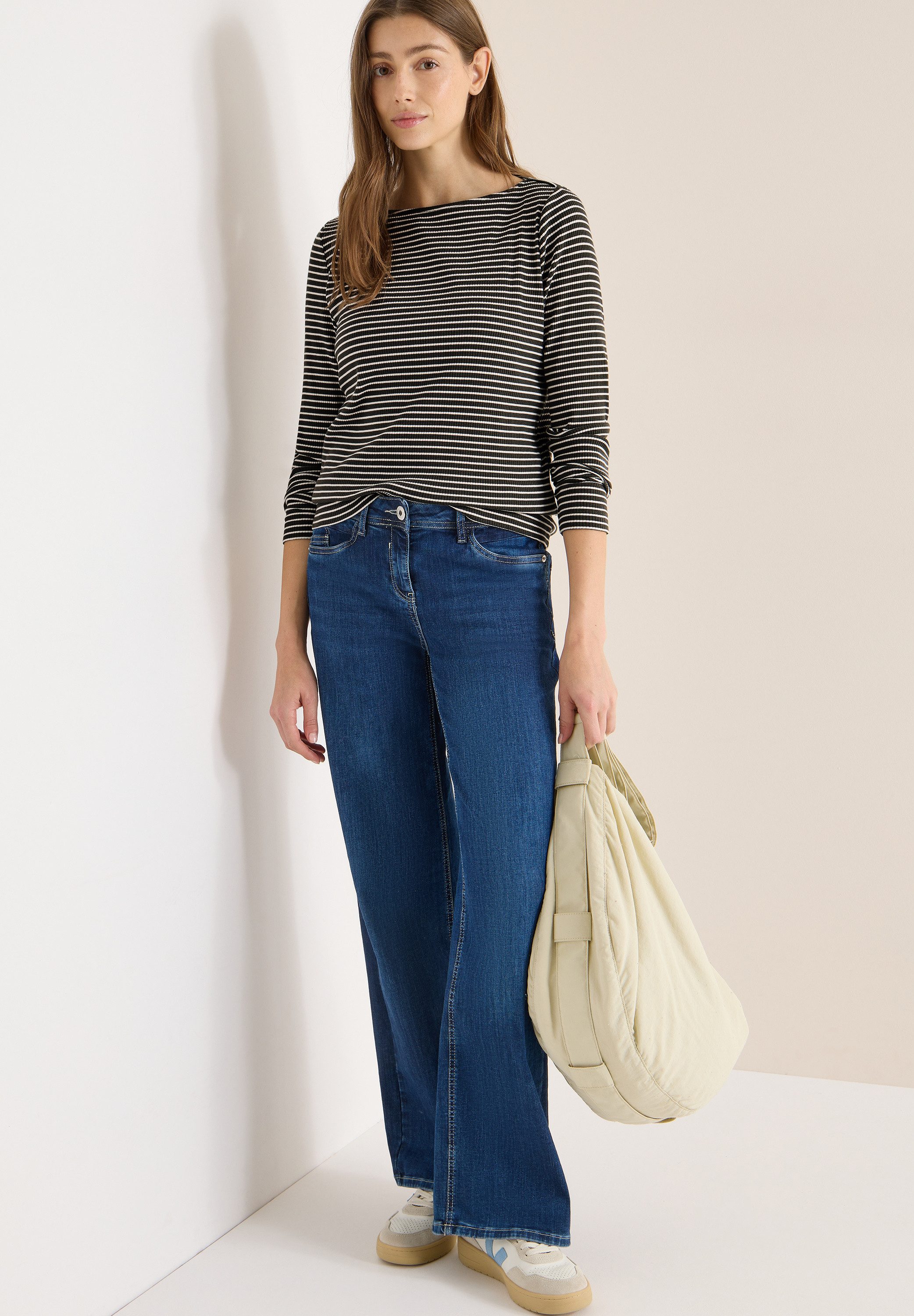 CECIL Langarmshirt mit Streifen-Muster
