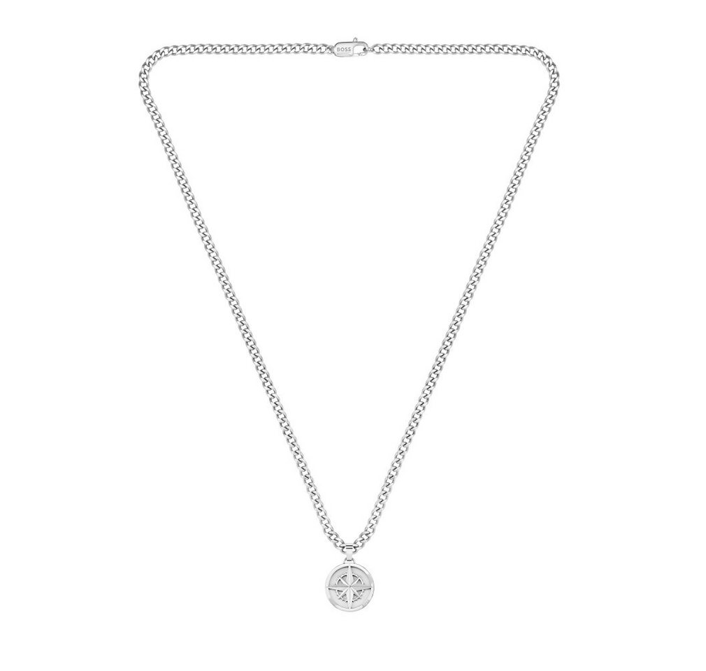 BOSS Kette mit Einhänger Zeitlose Herren-Stahl-Halskette 1580544