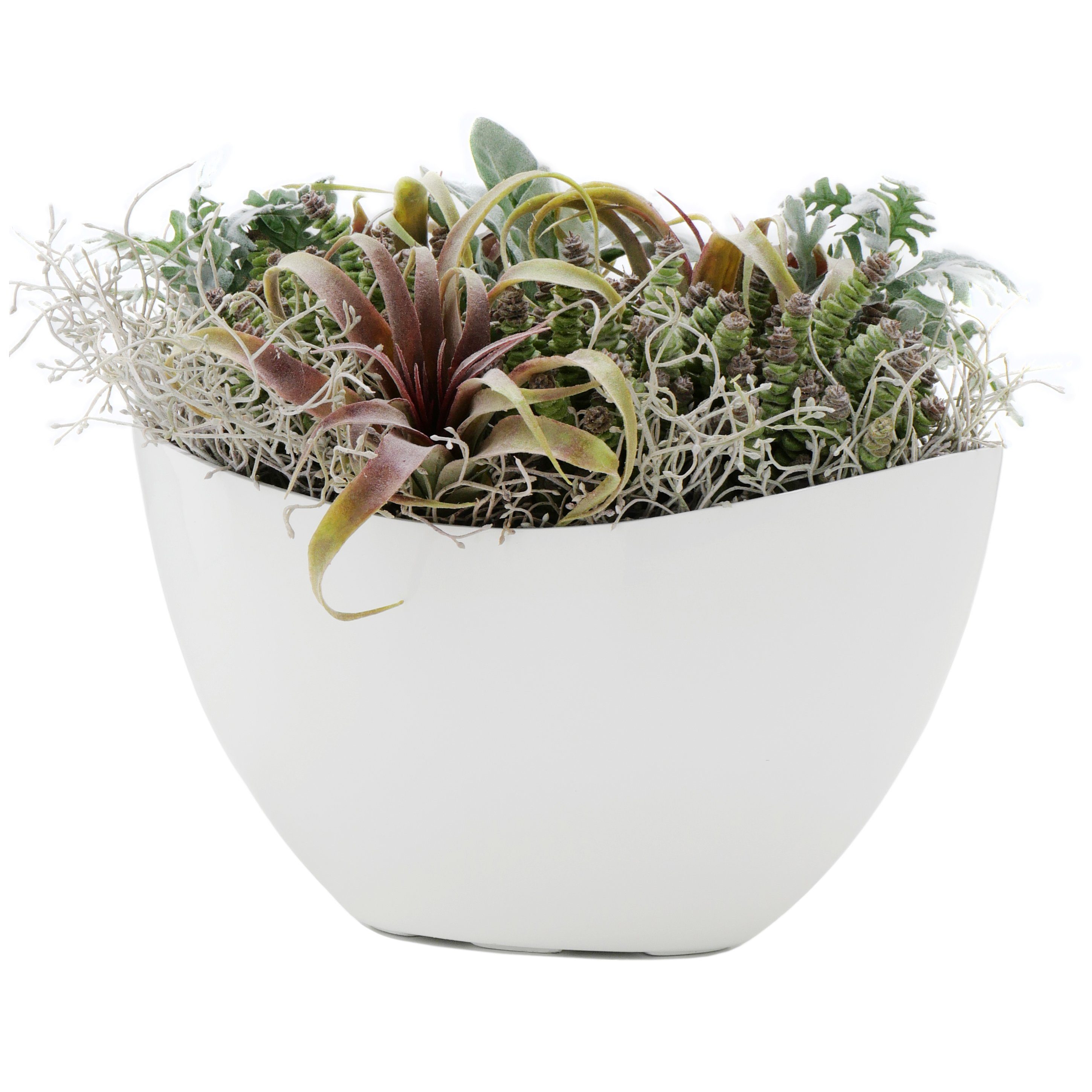 Flingora Jardiniere Odeta, Fiberglas - Indoor & Outdoor - Weiß - 37 x 18 x 21 cm