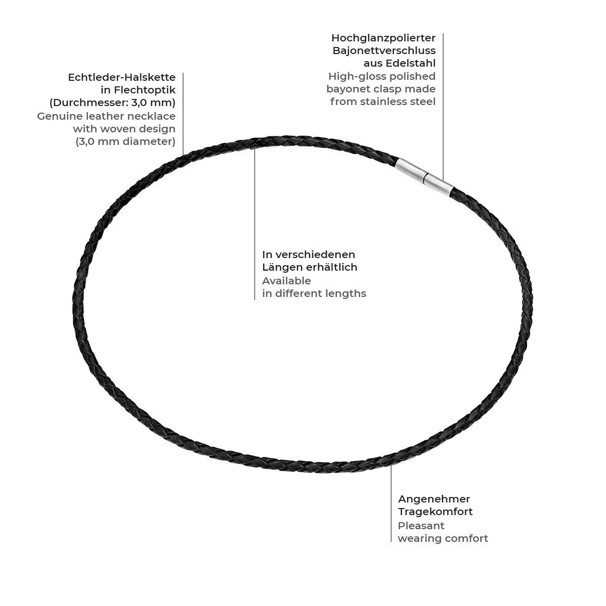 Rafaela Donata Lederband schwarz, aus Echtleder