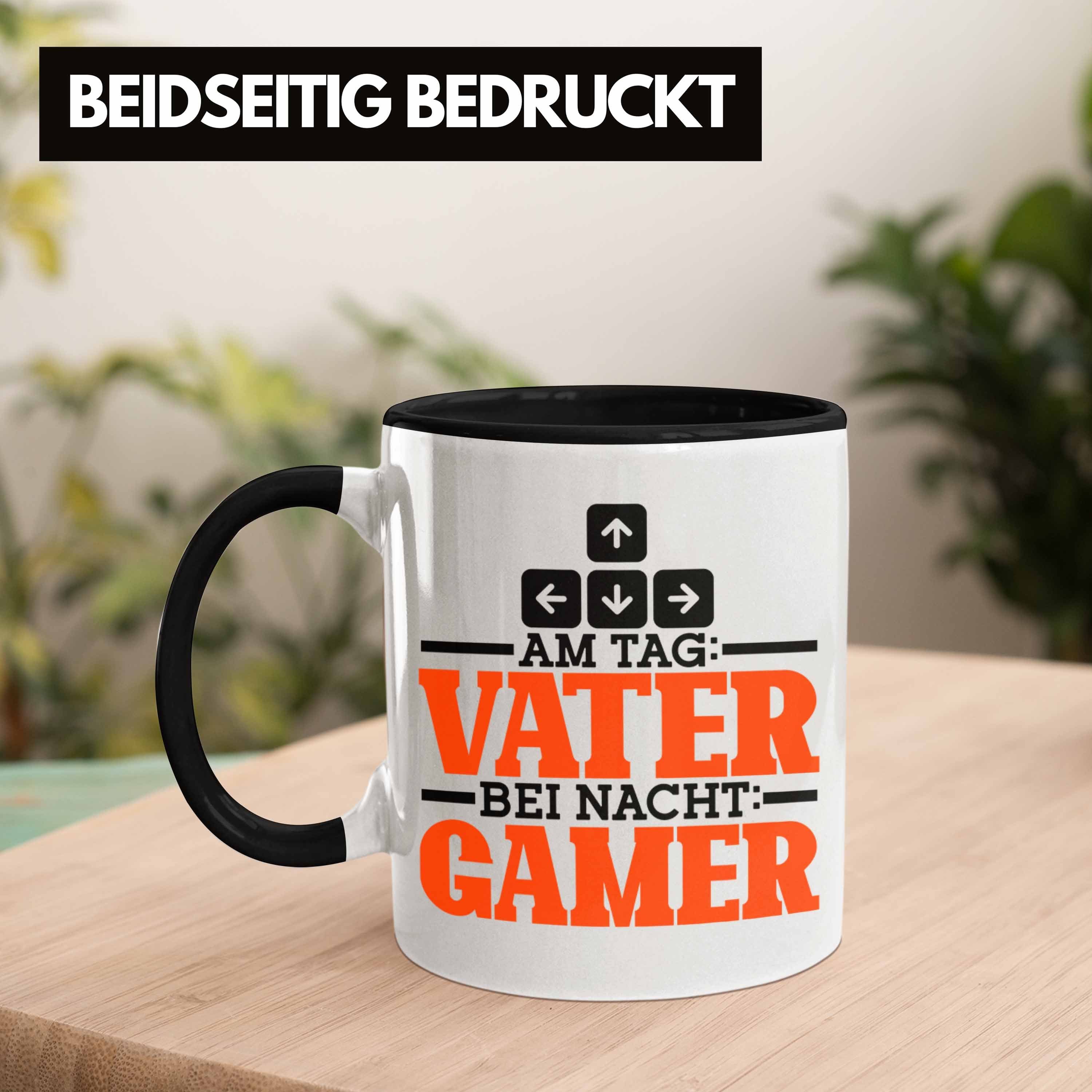 Gamer" Nacht für Lustiges Tasse "Am Tag Geschenk Schwarz Trendation Vater Tasse Bei Vatertag Ga