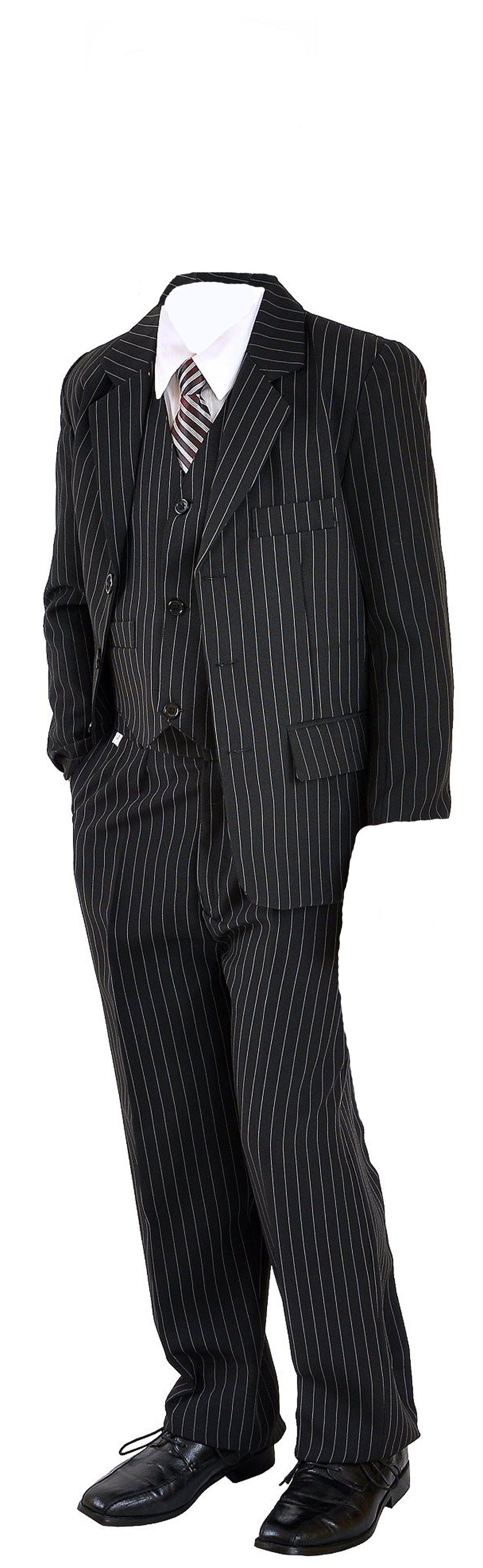 im Trends Look im Set schwarz Family eleganten Anzug 5-teiligen