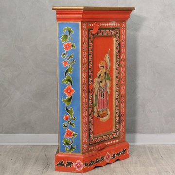 Oriental Galerie Mehrzweckschrank Tibet Eckschrank Rot - Blau 75 cm