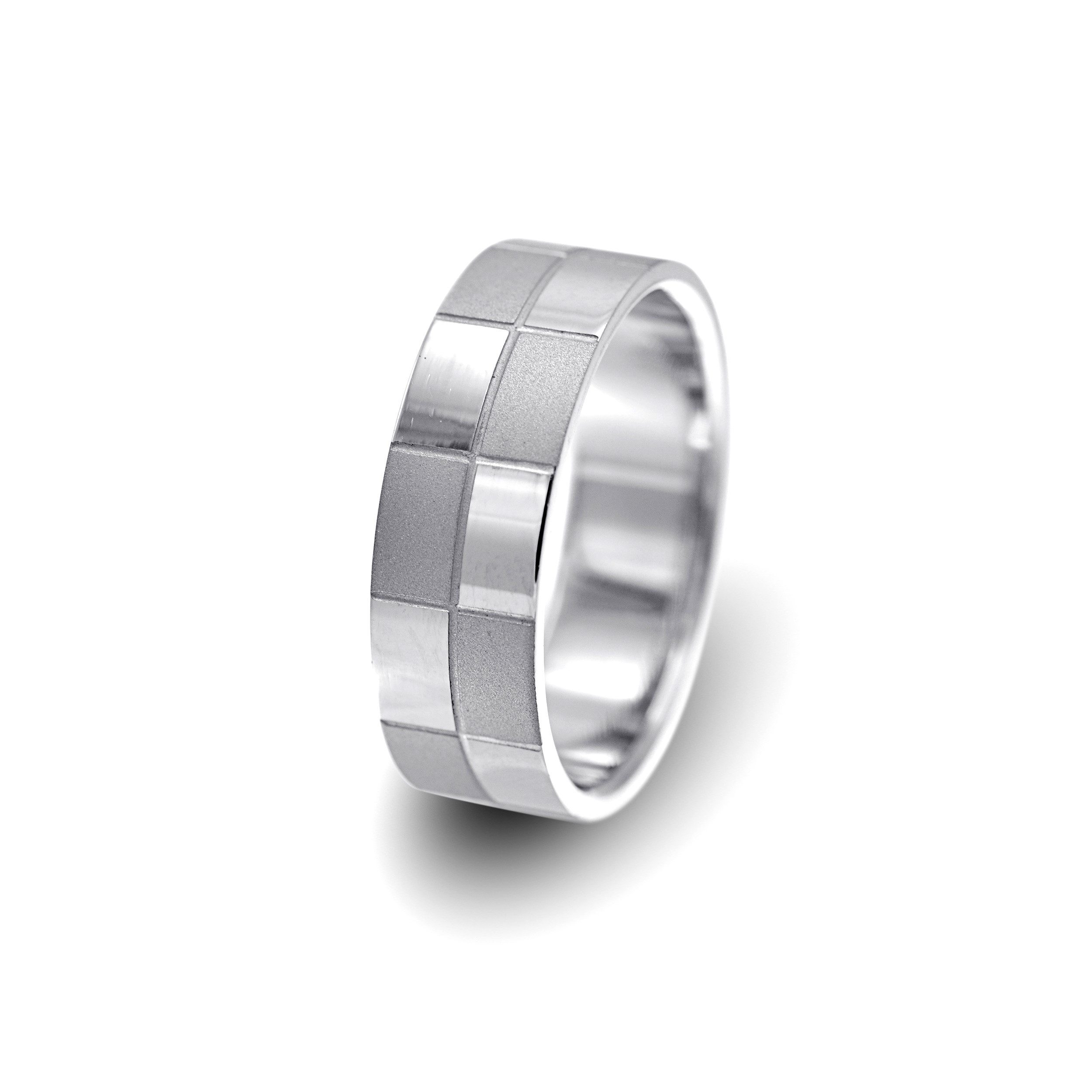 Kingka Fingerring Partnerring Classic Ring aus Edelstahl mit Schachbrettmuster, Schmuckgeschenk nur wenige im Bestand SALE
