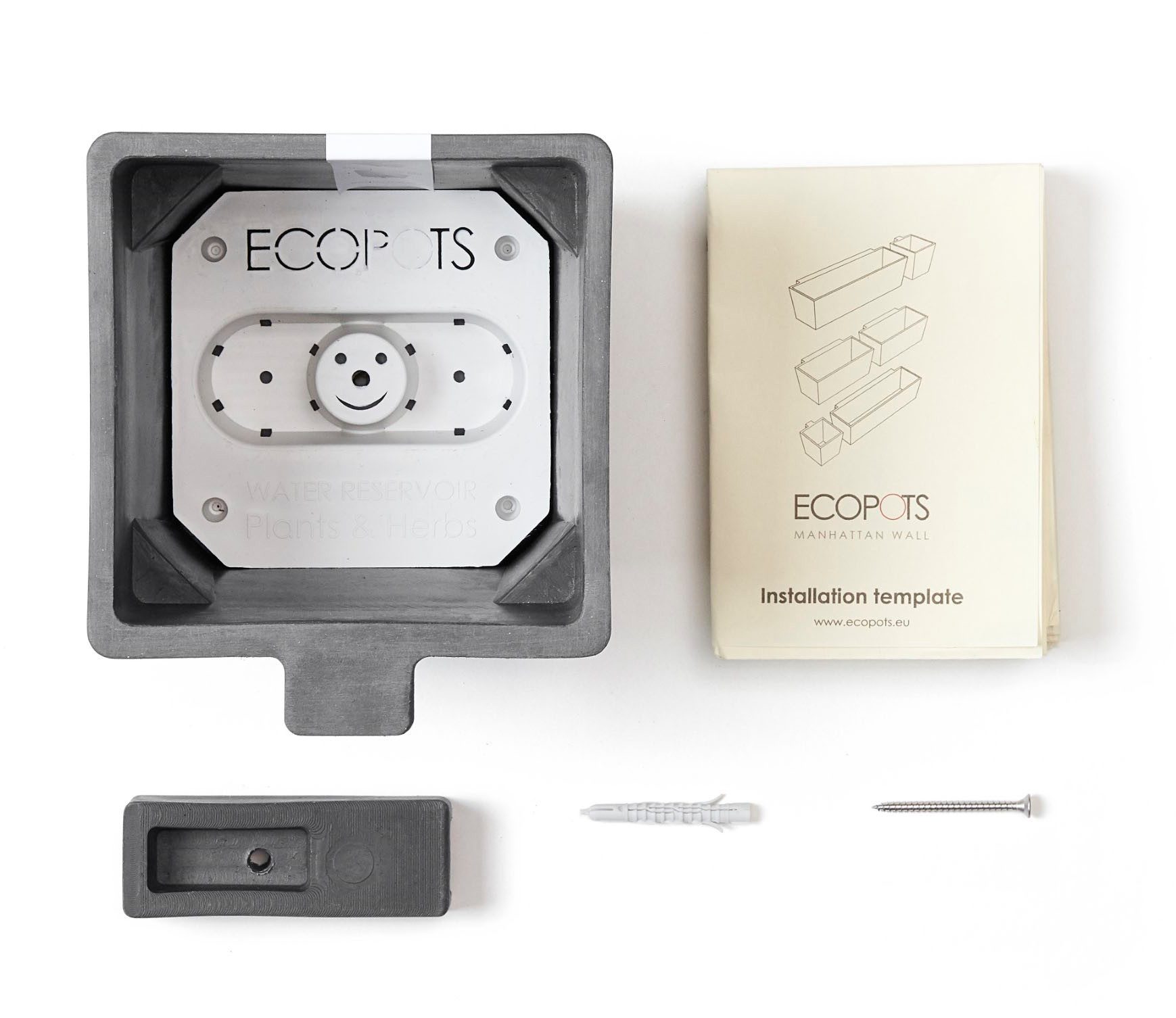 ECOPOTS Blumentopf MANHATTAN S Grey, BxTxH: 17,2x17,515 cm