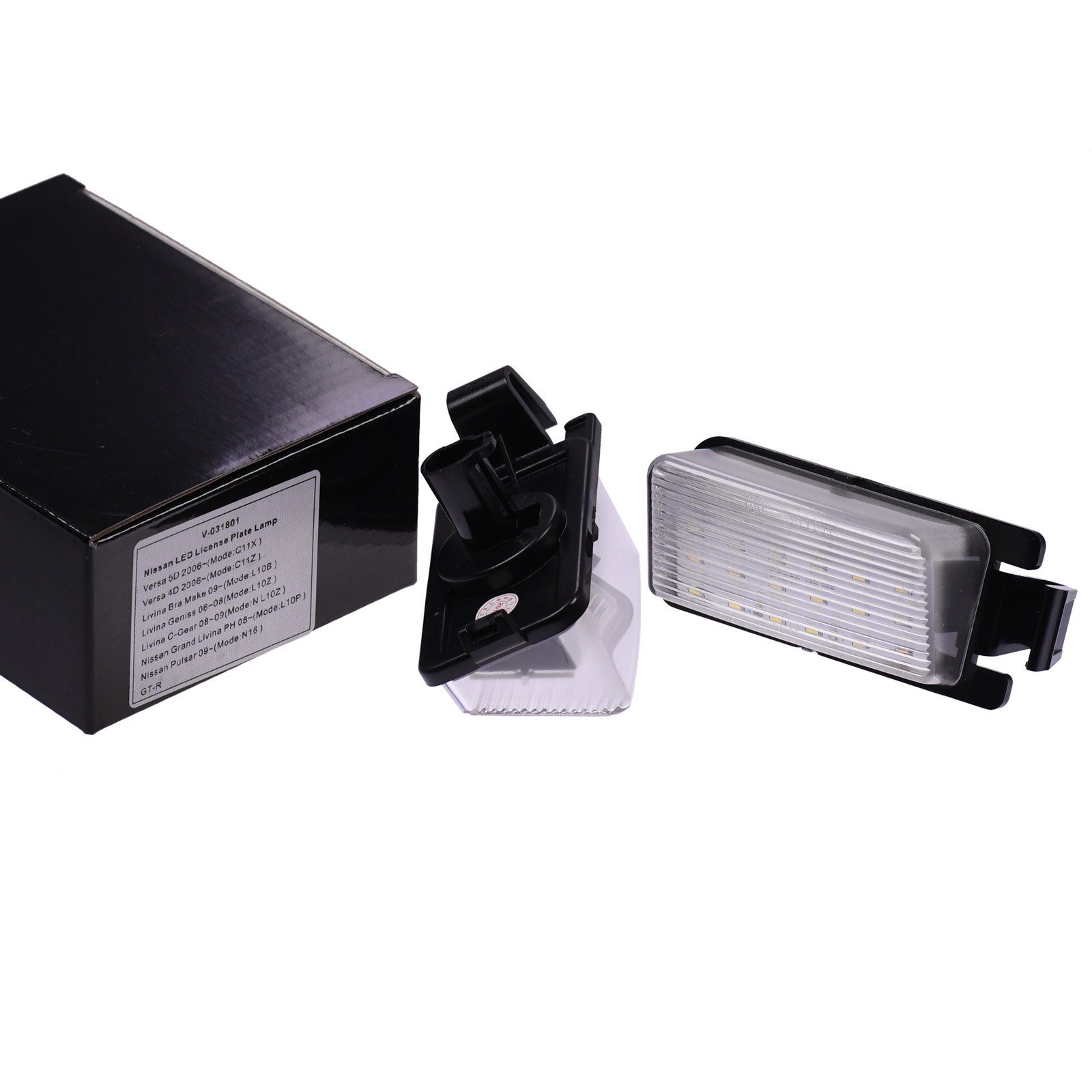 Vinstar KFZ-Ersatzleuchte LED Kennzeichenbeleuchtung E-geprüft für NISSAN,  kompatibel mit: NISSAN Pulsar GT-R Cube 350Z 370Z Skyline
