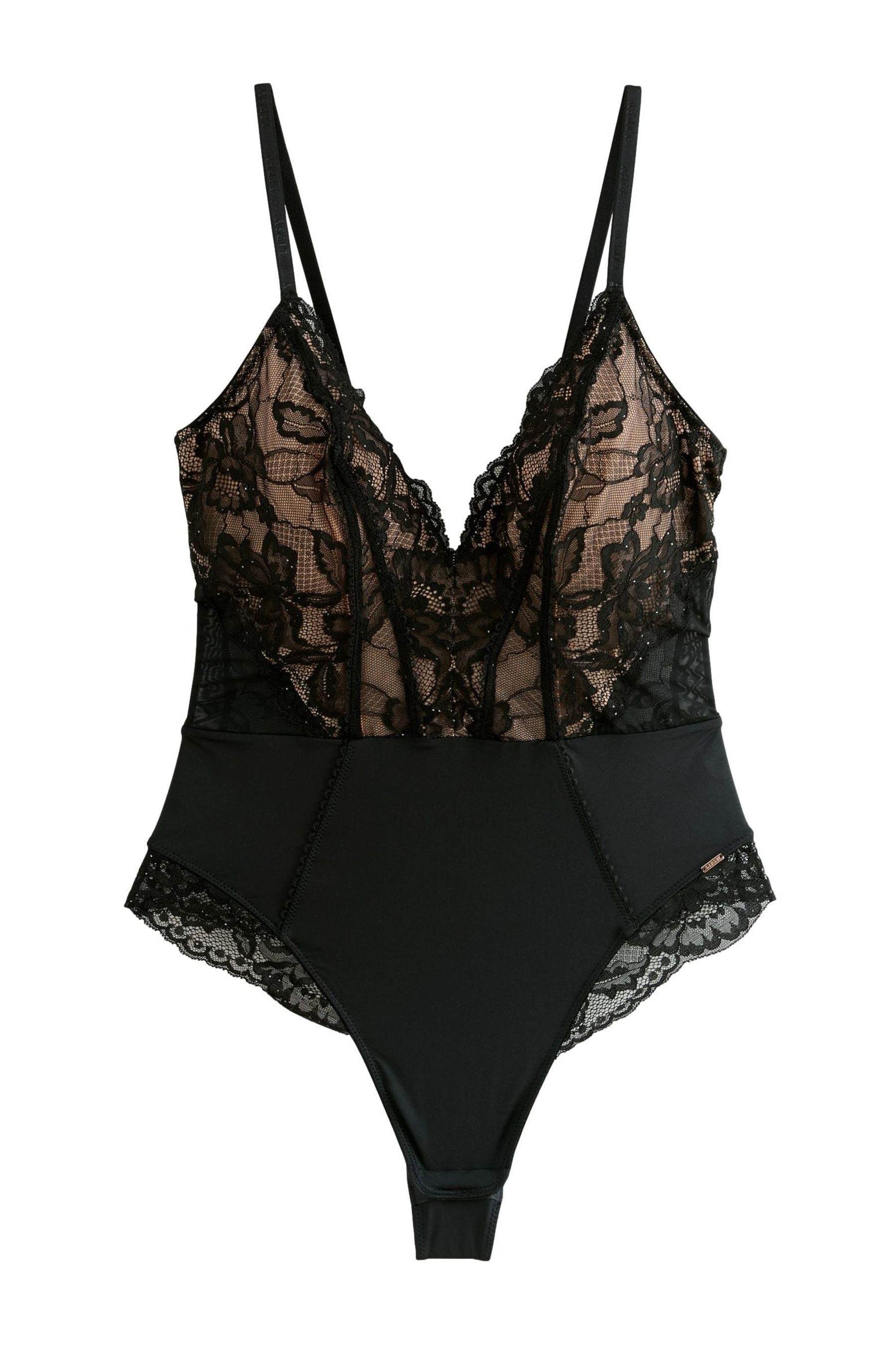 LIPSY Body Lipsy Bodysuit mit Pailletten, tiefer Ausschnitt (1-tlg)