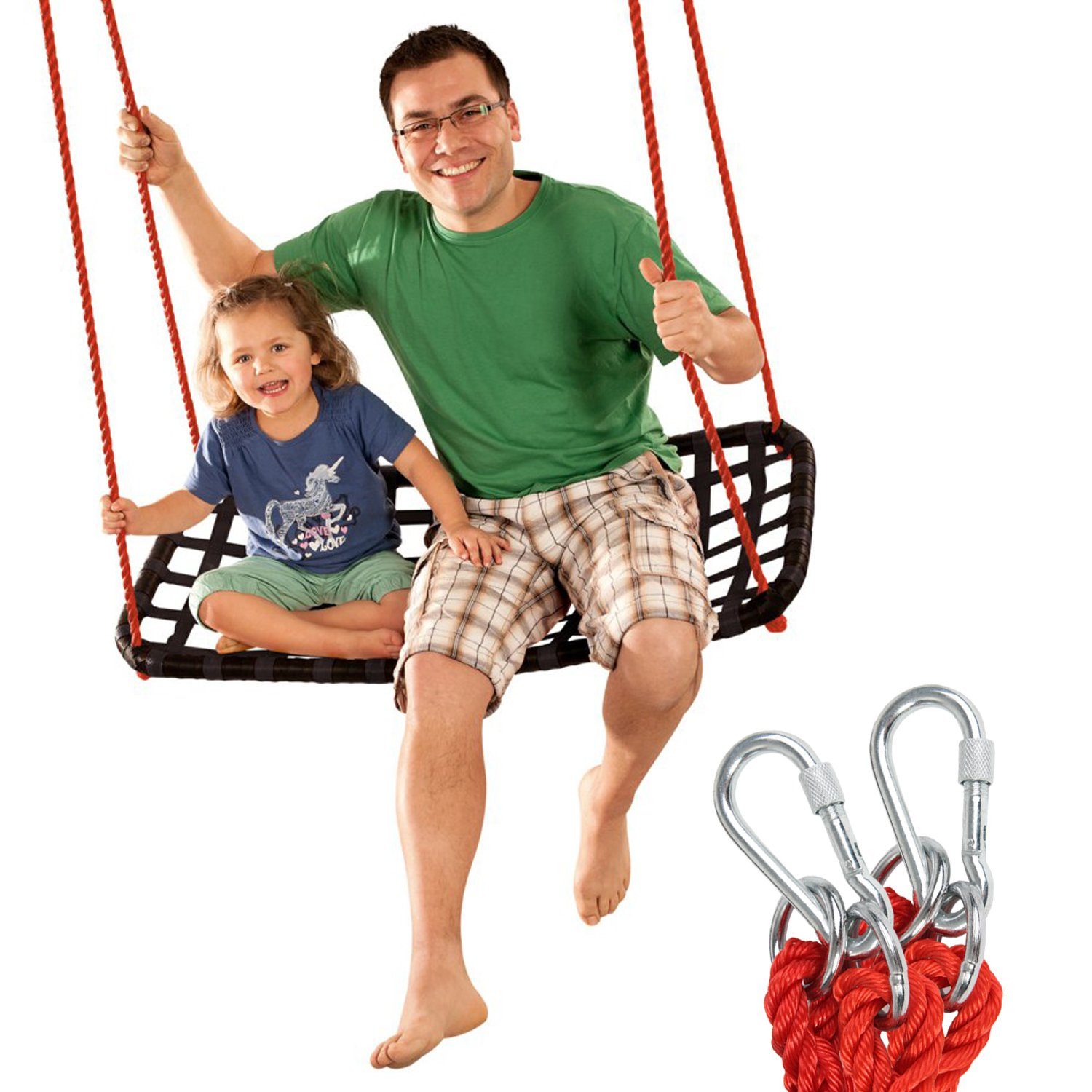 Idee+Spiel Spiel Nest-Schaukel Familien-Schaukel Robinson Outdoor, Garten Rundschaukel XXL 3 Personen