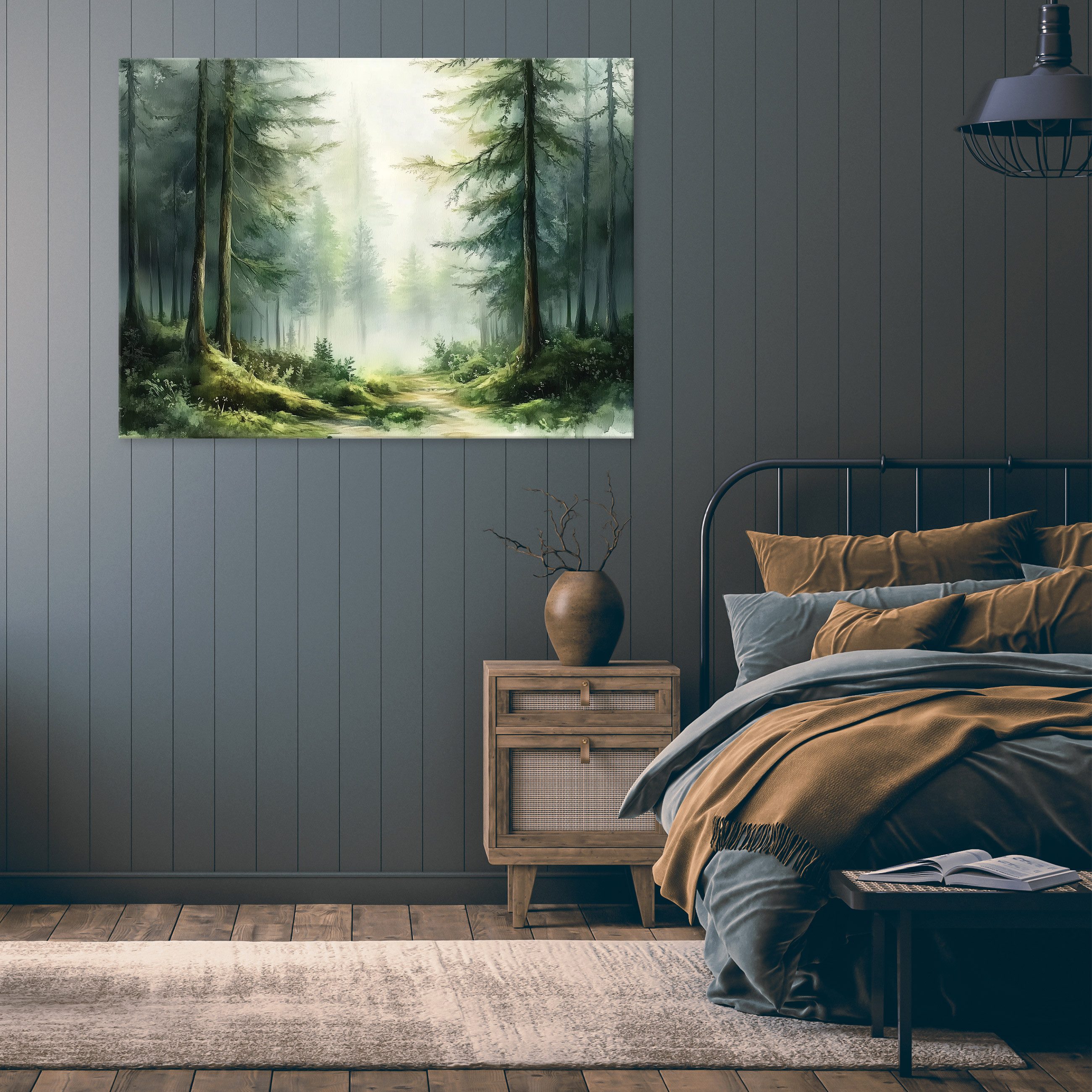 Wallarena Leinwandbild Wald Grün Natur Baum günstig online kaufen
