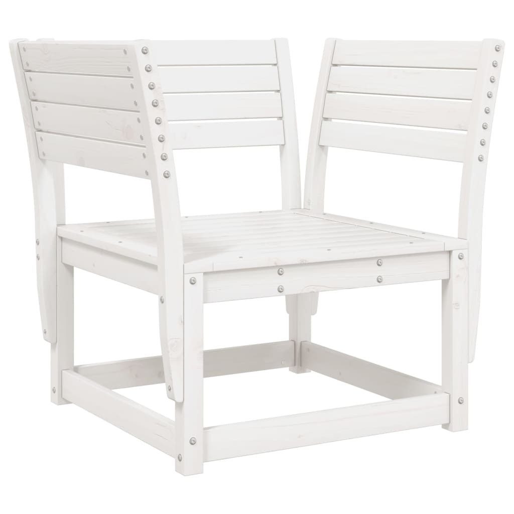 furnicato Gartensofa Gartenstuhl aus Massivholz, 83 x 73 x 78 cm, Weiß, 1 Teile