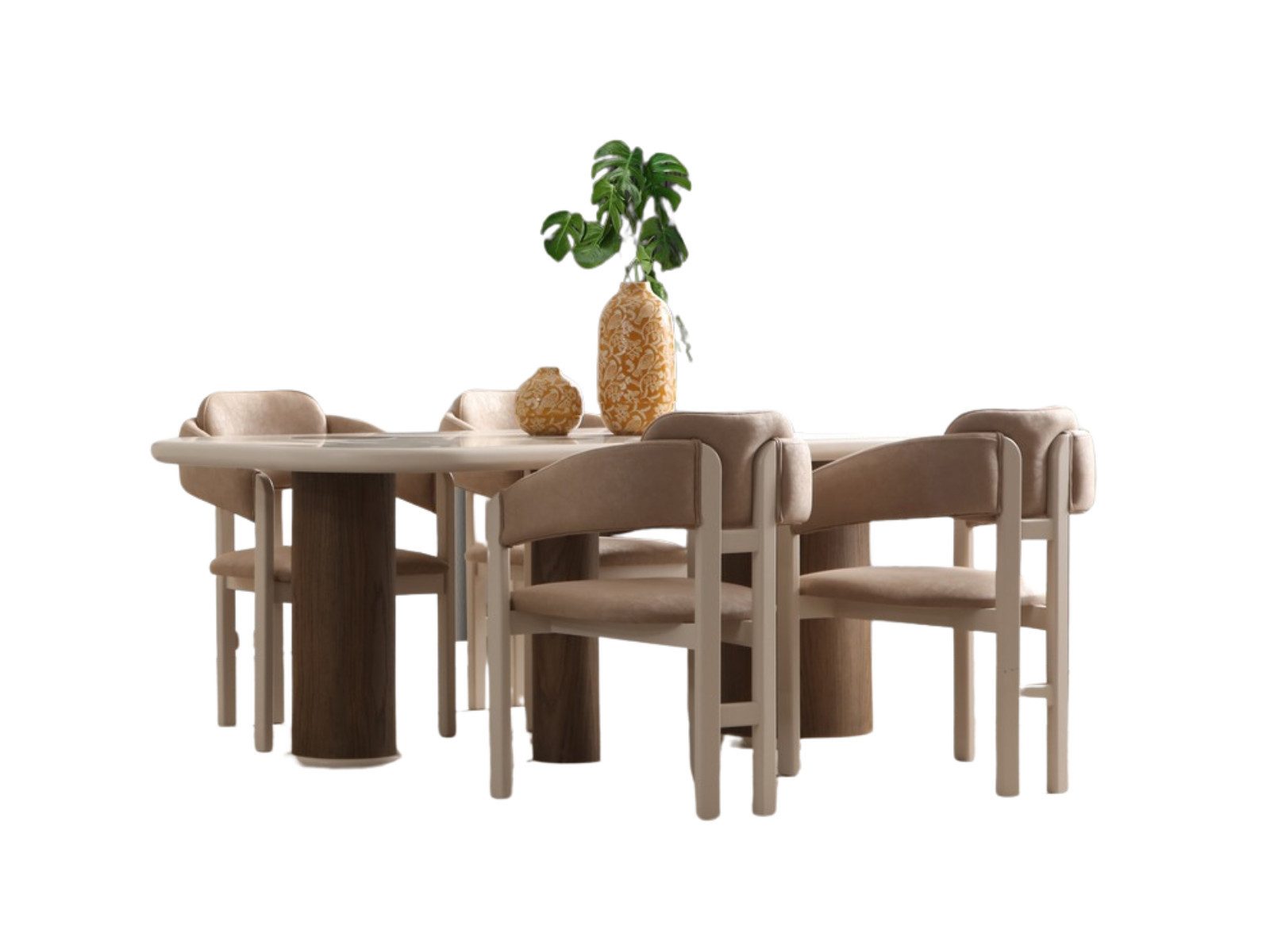 Villa Möbel Esszimmer-Set Valencia, (Esszimmer-Set, 7-St., Esstisch und 6 Stühle), Esstisch mit Stühlen für Familie und Gäste
