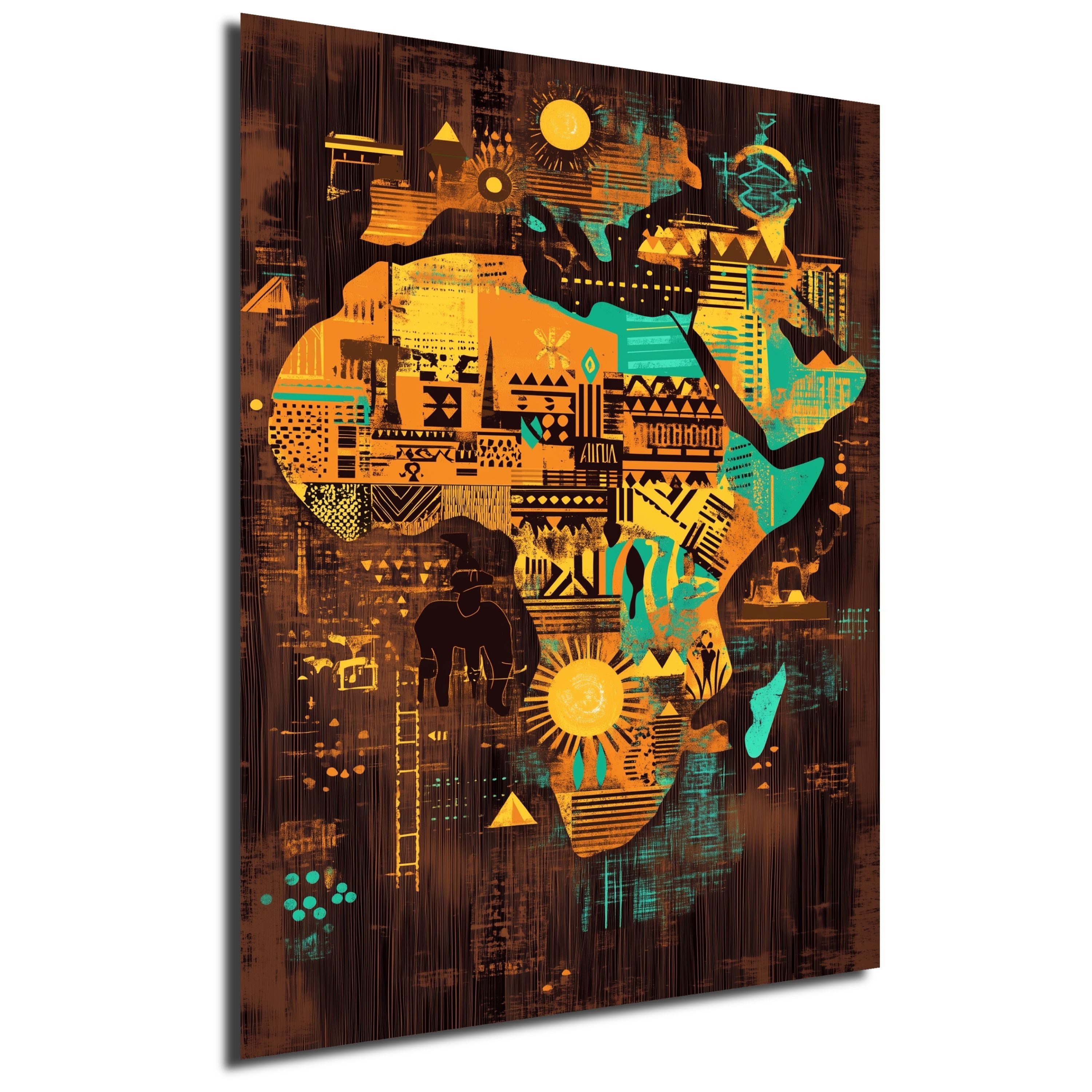 DARO Design Leinwandbild Modern Abstrakt Wandbilder XXL Wandbild Wand Deko Leinwand Bilder, (Kontinent Afrika - Bild Groß Wohnzimmer Schlafzimmer Küche Esszimmer Einteilig Querformat Fotodruck Leinwände Wanddeko Abstrakte Kunst Boho), 30x20cm