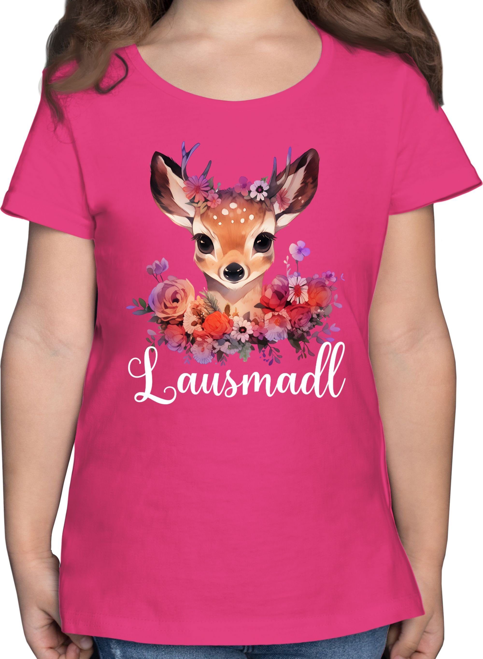 Shirtracer T-Shirt Lausmadl Lausmadel Lausdrindl Lausmädchen Mode für Oktoberfest Kinder Outfit 1 Fuchsia