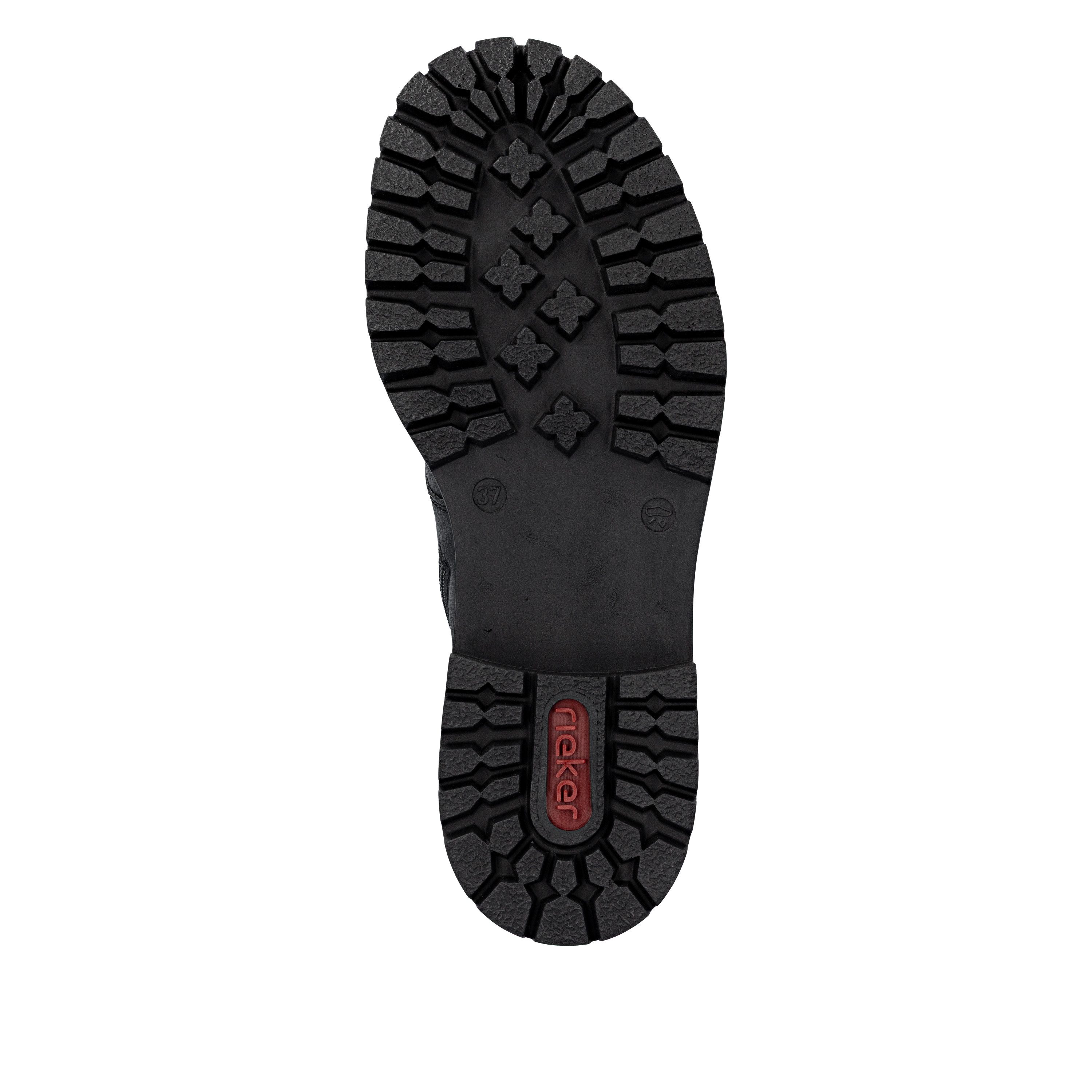 Rieker Schnürboots Schnürstiefelette, Profilsohle, mit praktischem Innenreißverschluss