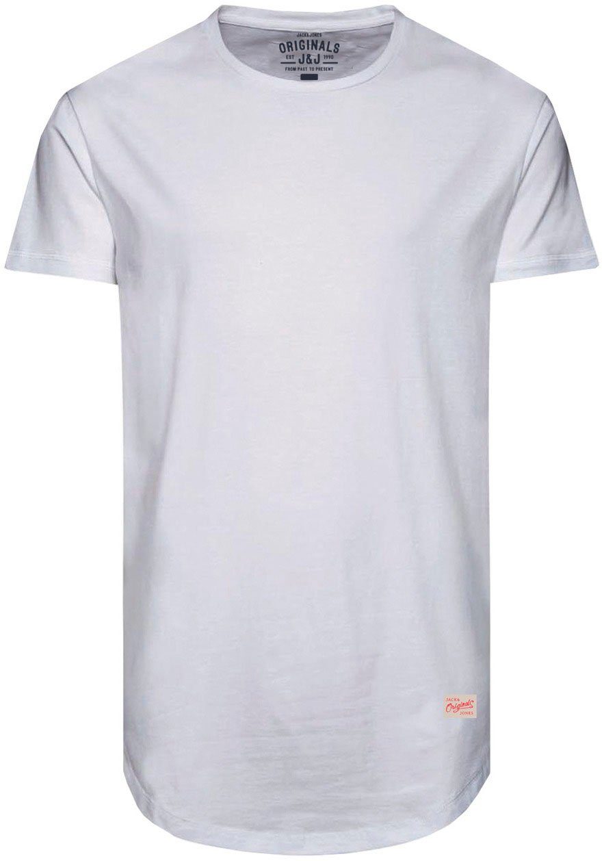 Jack & Jones PlusSize T-Shirt bis mit Saum, weiß abgerundetem TEE Größe 6XL NOA