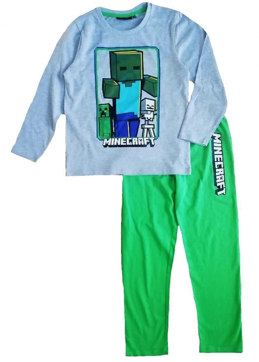 Minecraft Pyjama langer + Kinder 128 Jungen Schlafanzug - Pyjama 152 Mädchen