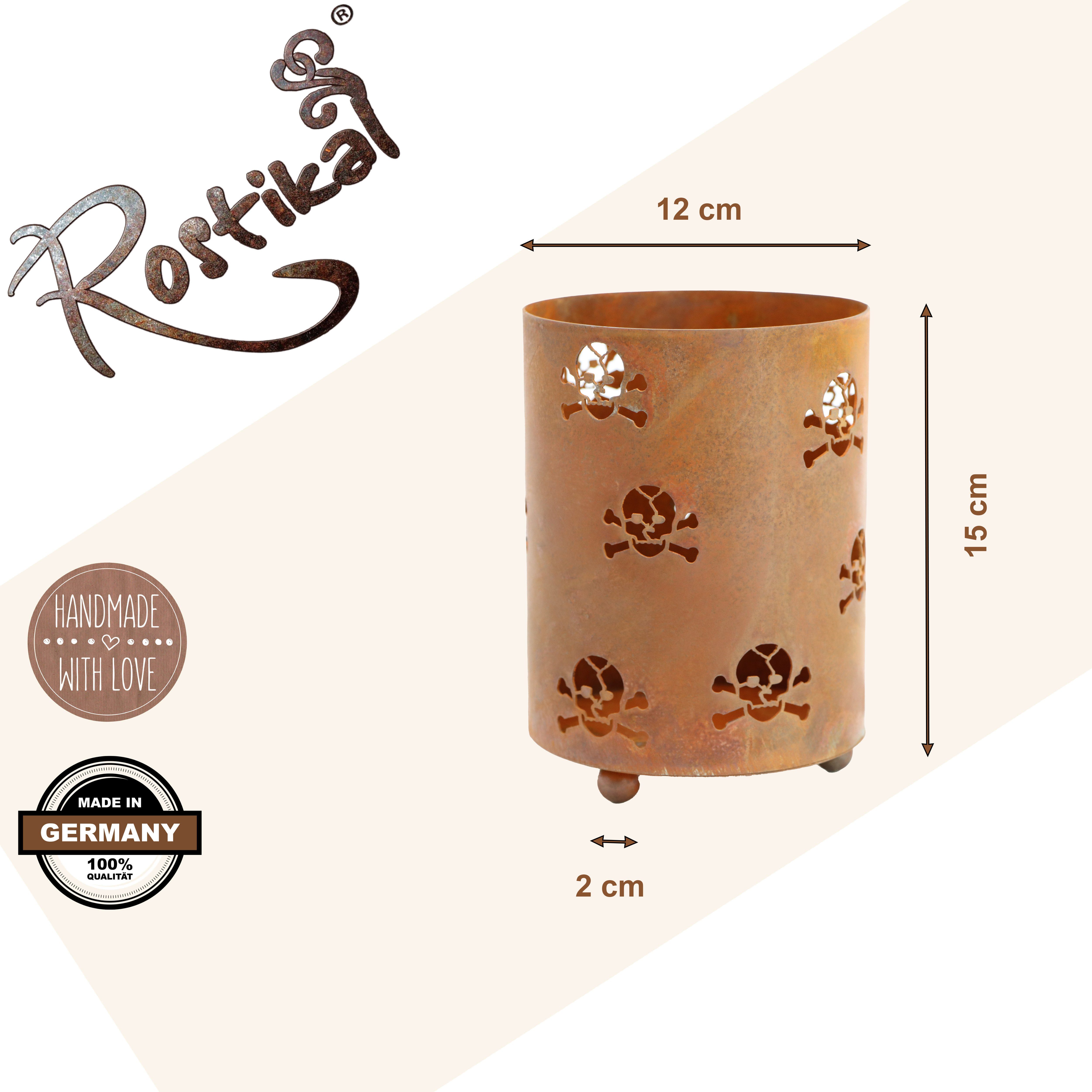 Rostikal Windlicht Totenkopf Deko Rost Laterne günstig online kaufen
