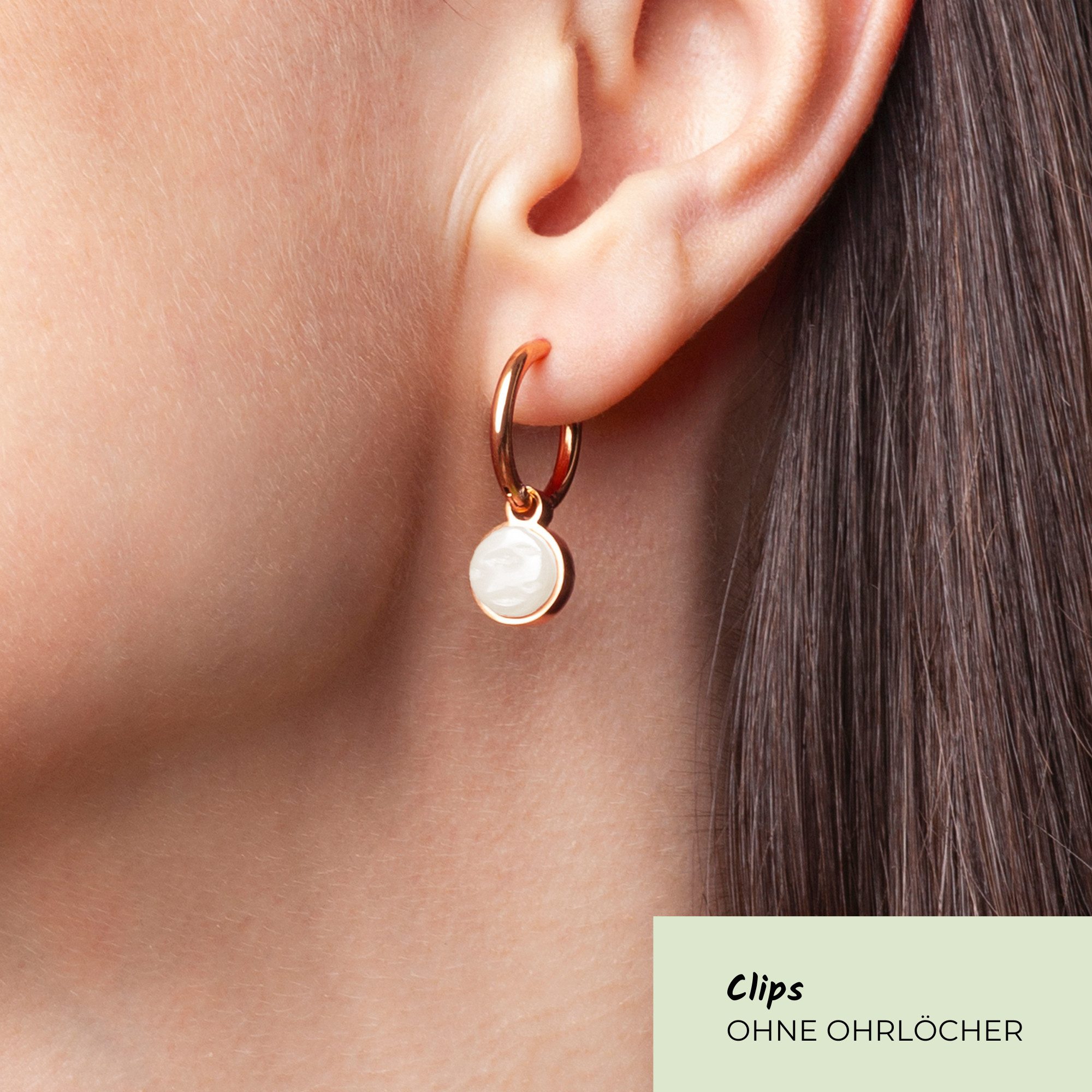 ALEXASCHA Paar Ohrclips Clip Creolen mit Einhänger • Mix & Match Ohrringe ohne Ohrloch • 18mm