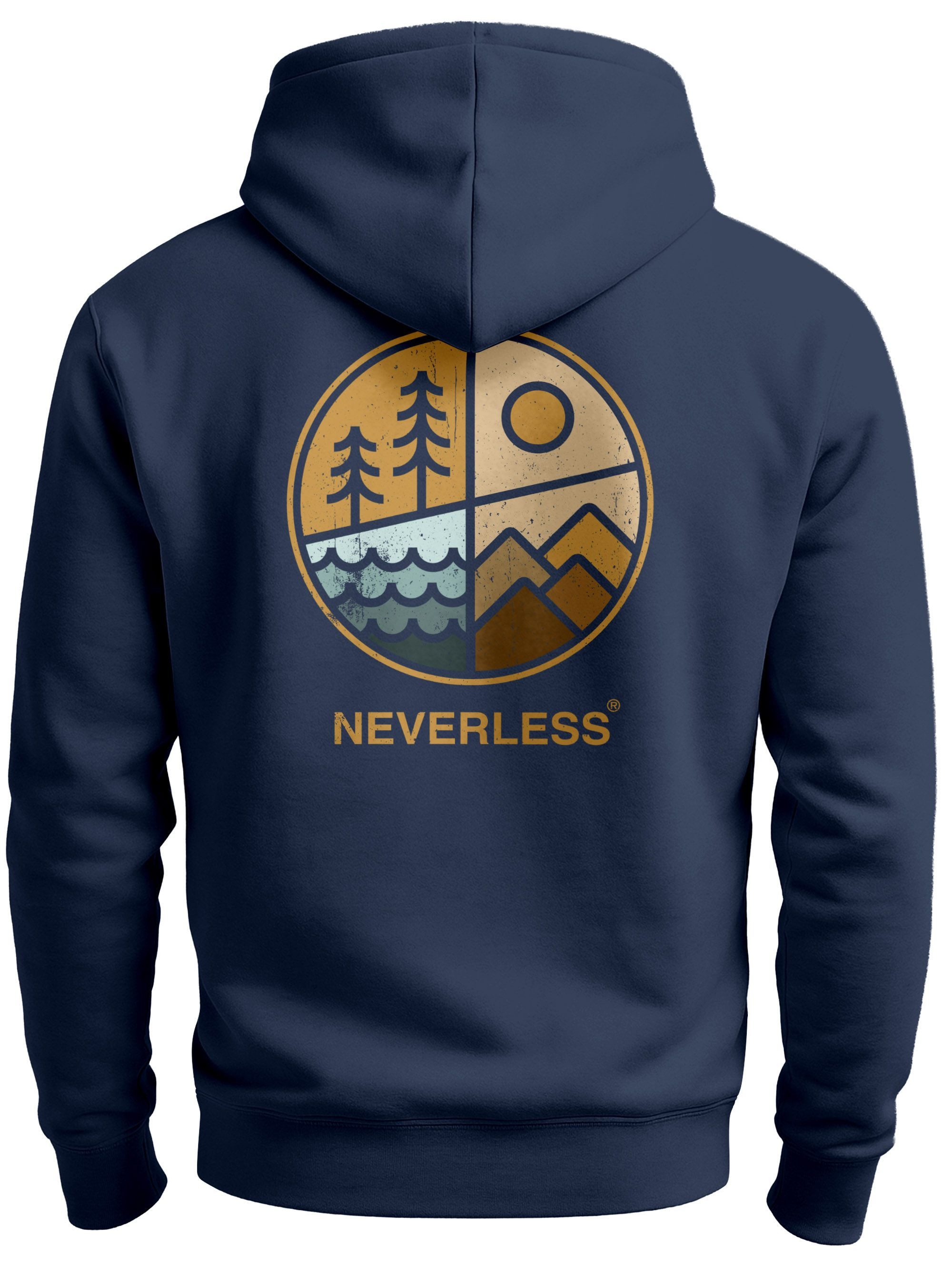 Neverless Hoodie Hoodie Backprint Herren Natur Grafik Berge Wald Adventure günstig online kaufen