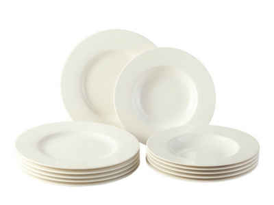vivo Villeroy & Boch Group Tafelservice Basic White Tafelset 12tlg., Premium Porcelain