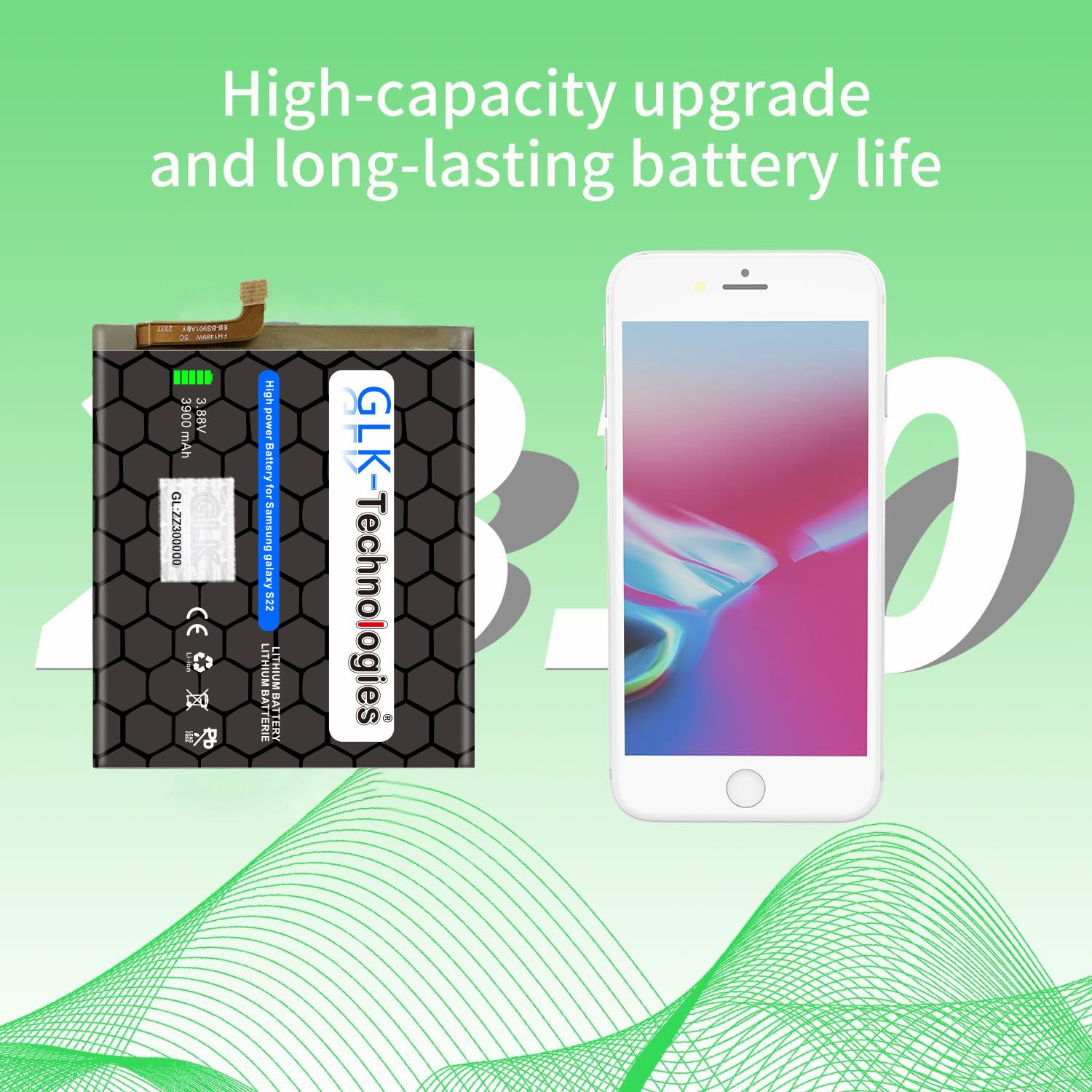 GLK-Technologies Akku für Samsung Galaxy S22 5G SM-S901 Handy-Akku 3900 mAh, Inklusive Profi Werkzeug Set – Bild 4 von 5