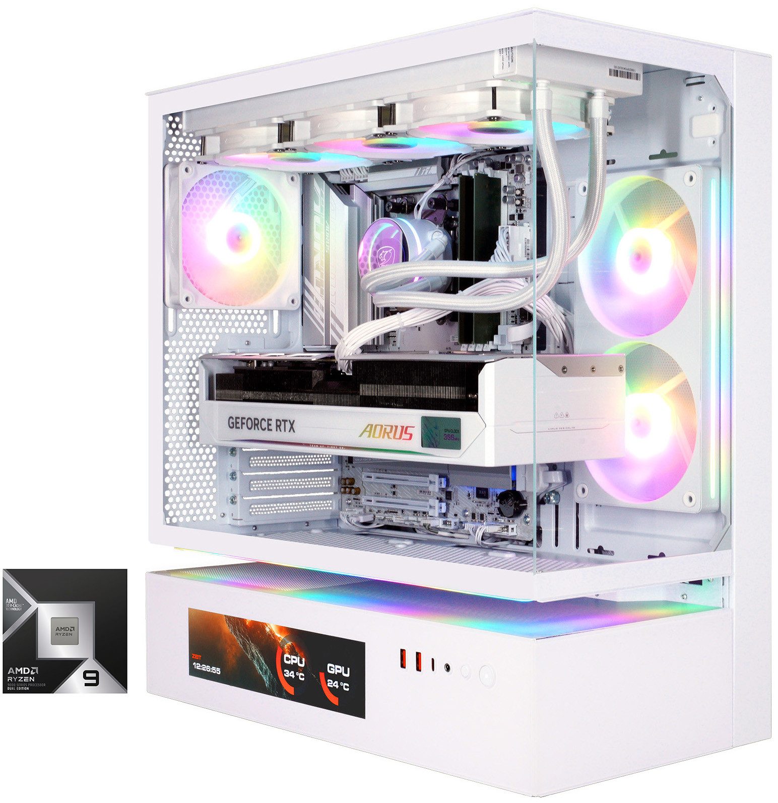 Cougar CFV235 Vision WT 8128 AMD Ryzen 9 9950X3D 32GB DDR5 2TB SSD RTX 5090 Gaming-PC (AMD Ryzen 9 9950X3D2, RTX 5090, 32 GB RAM, 2000 GB SSD, Wasserkühlung, Windows 11, DDR5 RAM, Wasserkühlung)