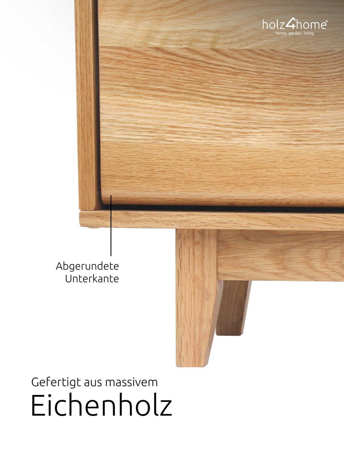 holz4home® Schuhschrank Schuhkipper Massivholz Eiche I 3 Fächer Flurschrank großer Stauraum Gefertigt aus massivem Eichenholz