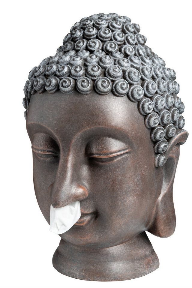 NEUSTEIN Buddhafigur Buddha Kopf Taschentuchbox Taschentuchspender