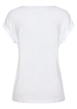 LASCANA Kurzarmshirt mit Frontprint, T-Shirt aus weicher Viskose, casual-chic
