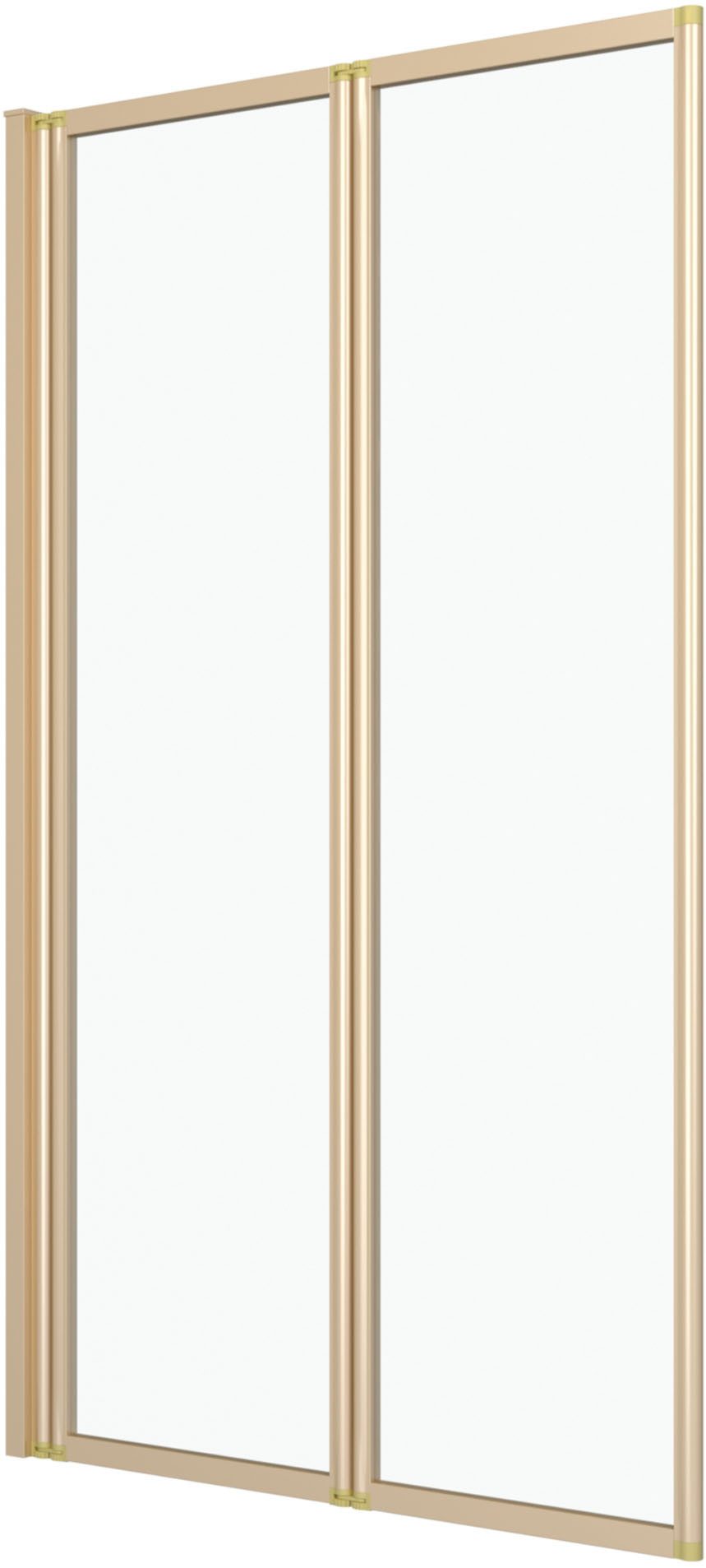 Marwell Badewannenaufsatz Double Gold, Einscheibensicherheitsglas, für Badewanne, 2 schwenkbare Faltwände