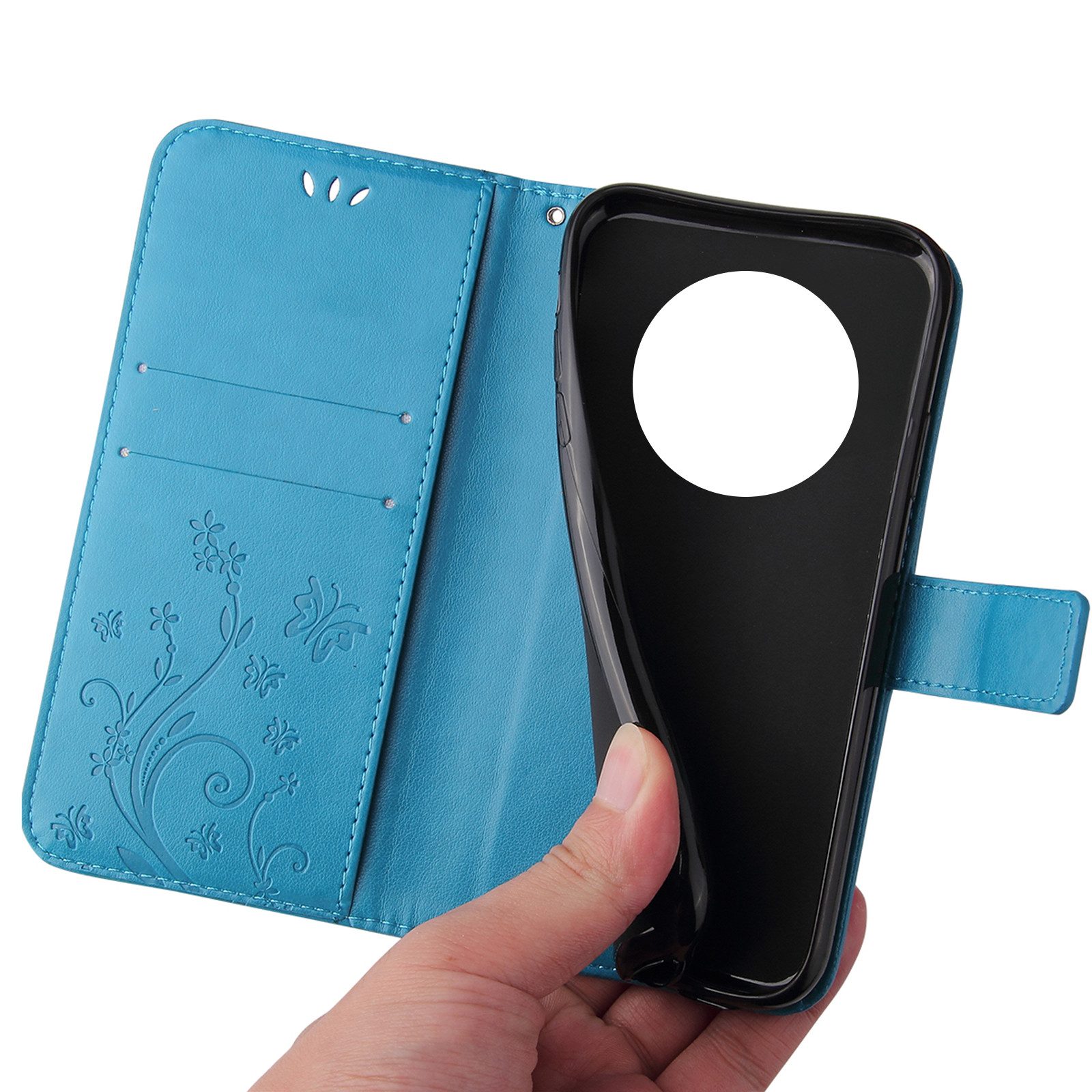 Tec-Expert Handyhülle Cover Tasche Hülle für Xiaomi Redmi A3 6.71 Zoll, 6.71, Klapphülle Case mit Kartenfach Fliphülle aufstellbar, Motiv Blumen