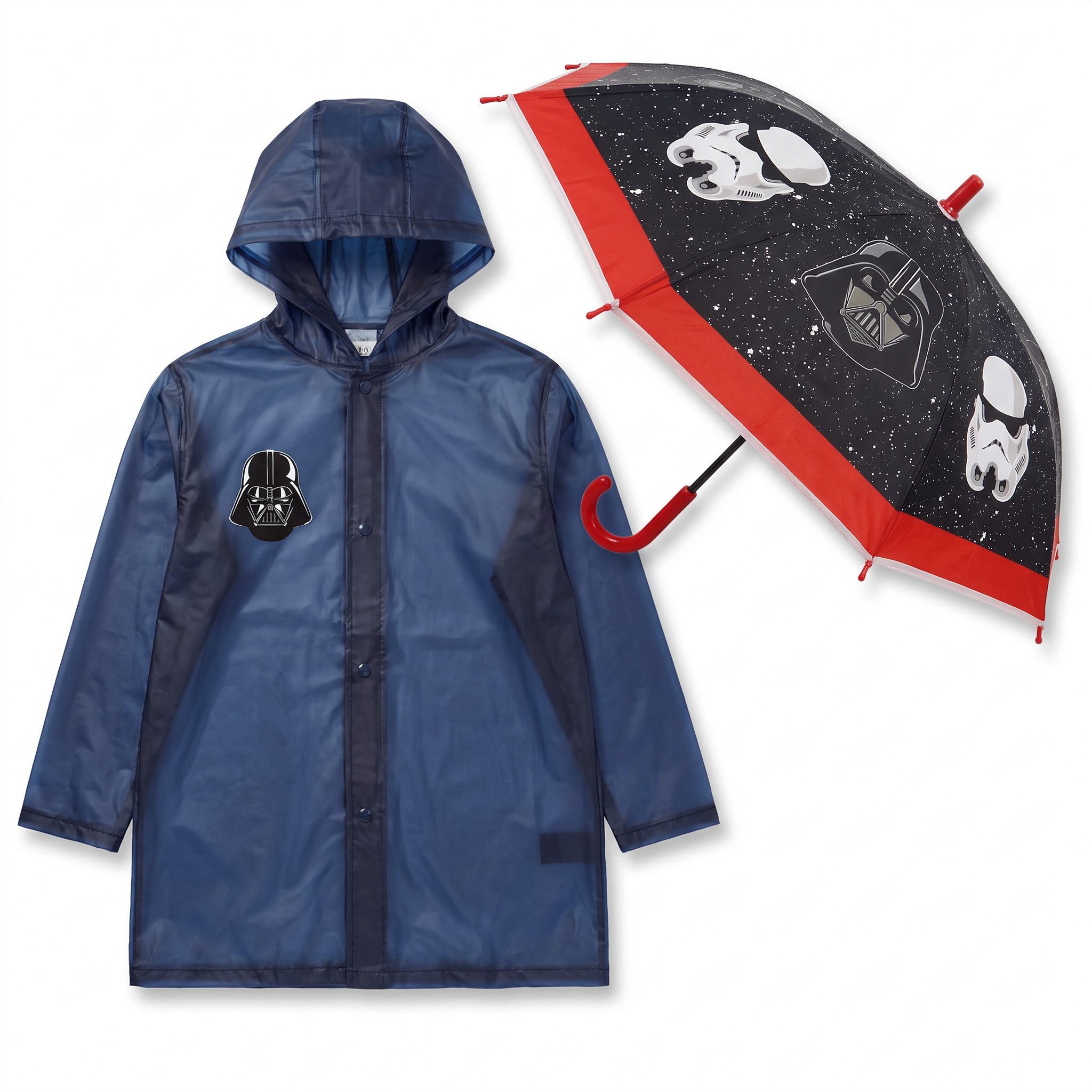 Star Wars Regenponcho Star Wars Darth Vader Kinder Poncho mit Regenschirm (2-St) Gr. 110 bis 128
