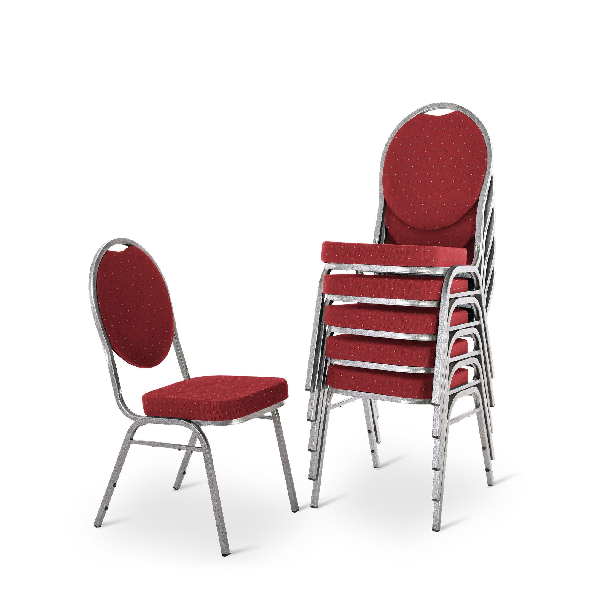 Raburg Stapelstuhl Bankettstuhl gepolstert & stapelbar, stabiler Metallrahmen, Event Pro (Set), bis 150 kg belastbar, für Konferenz & Seminar