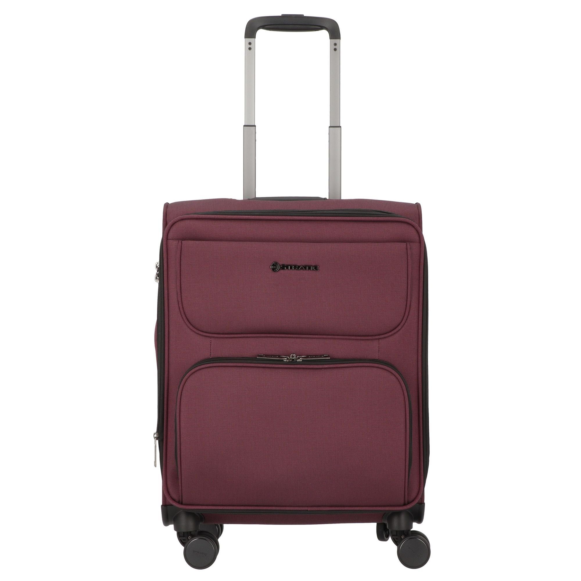 Bendigo aubergine 4 Rollen, Handgepäck-Trolley Plus, Light Polyester Stratic