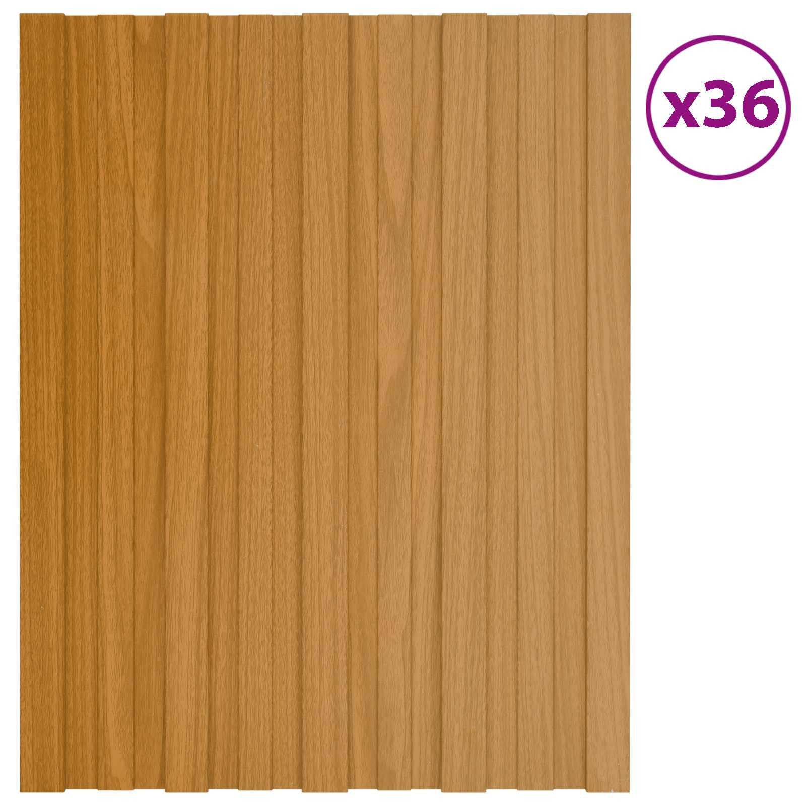 vidaXL Terrassendach Dachpaneel 36 Stk. Natur 60 x 45 cm Verzinkter Stahl, (36-St)