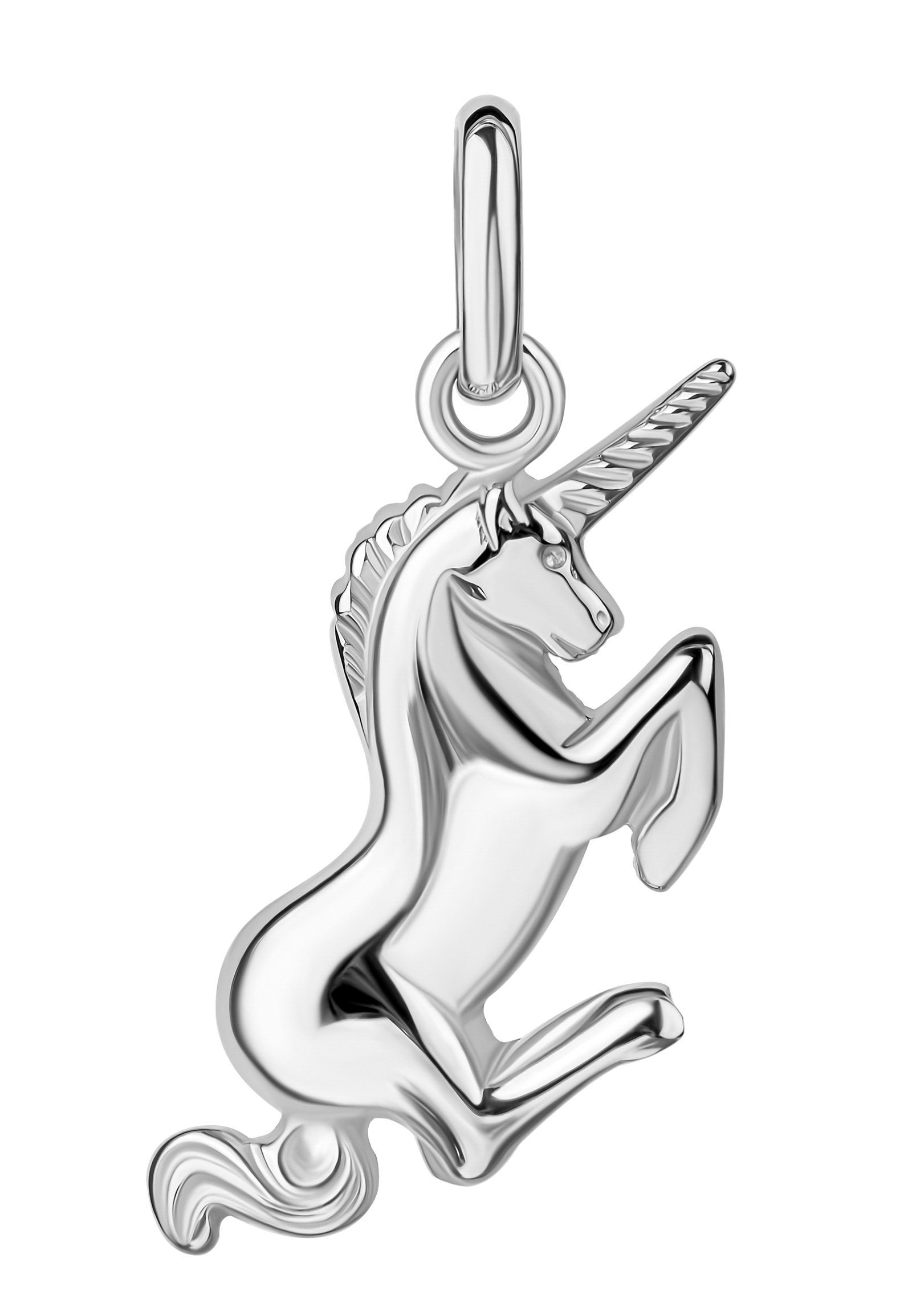 JEVELION Kettenanhänger Einhorn Anhänger 925 Sterlingsilber (Silberanhänger, für Kinder - Mädchen), Schmuckanhänger - Made in Germany