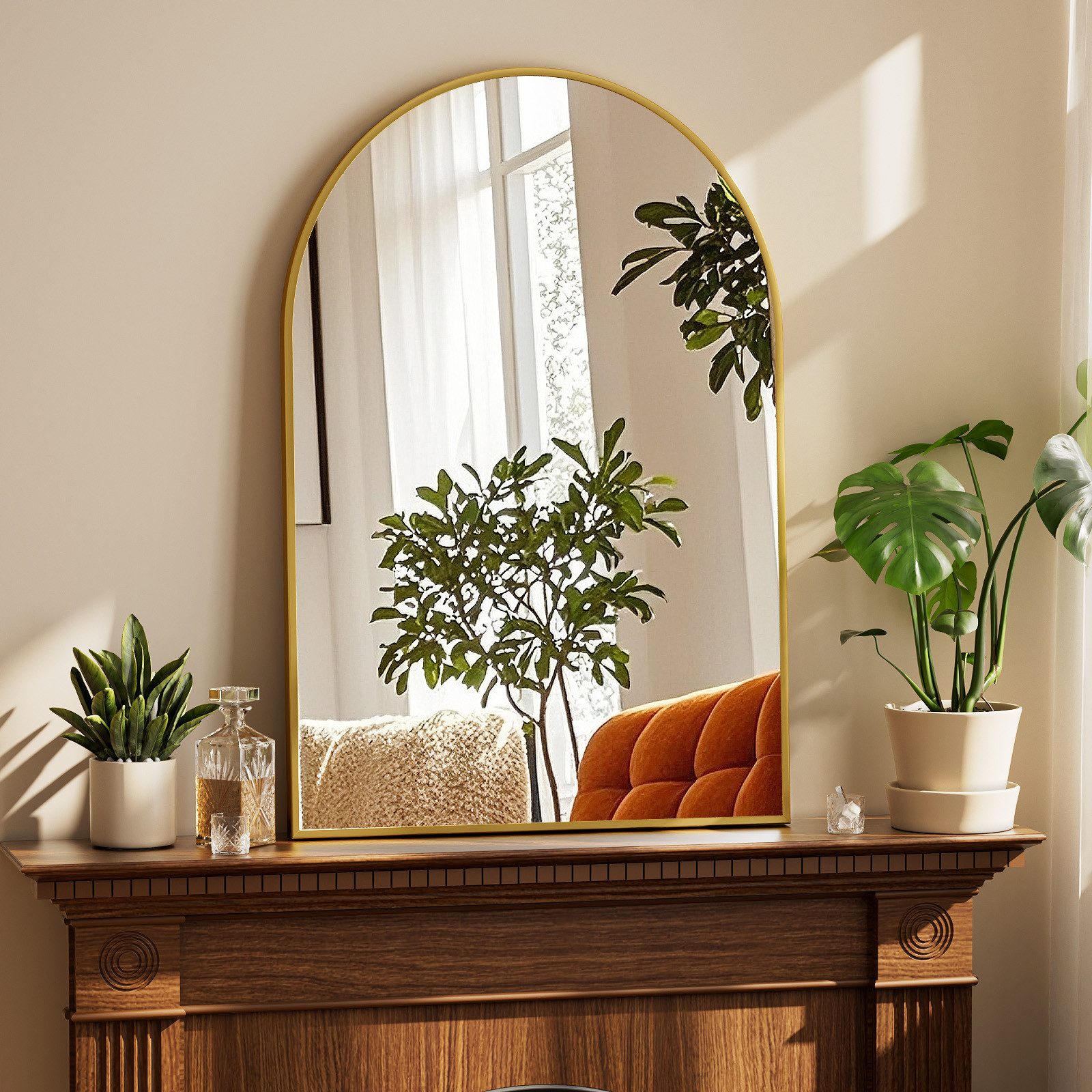 BEAUTYPEAK Dekospiegel Wasserdichter Bogenspiegel für das Badezimmer mit Ra günstig online kaufen