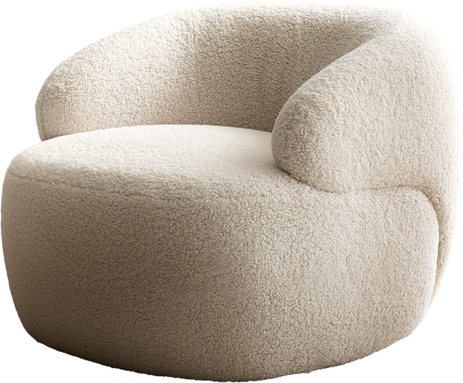DELIFE Кресла Nova, Teddystoff Beige 88x88 cm Loungesessel