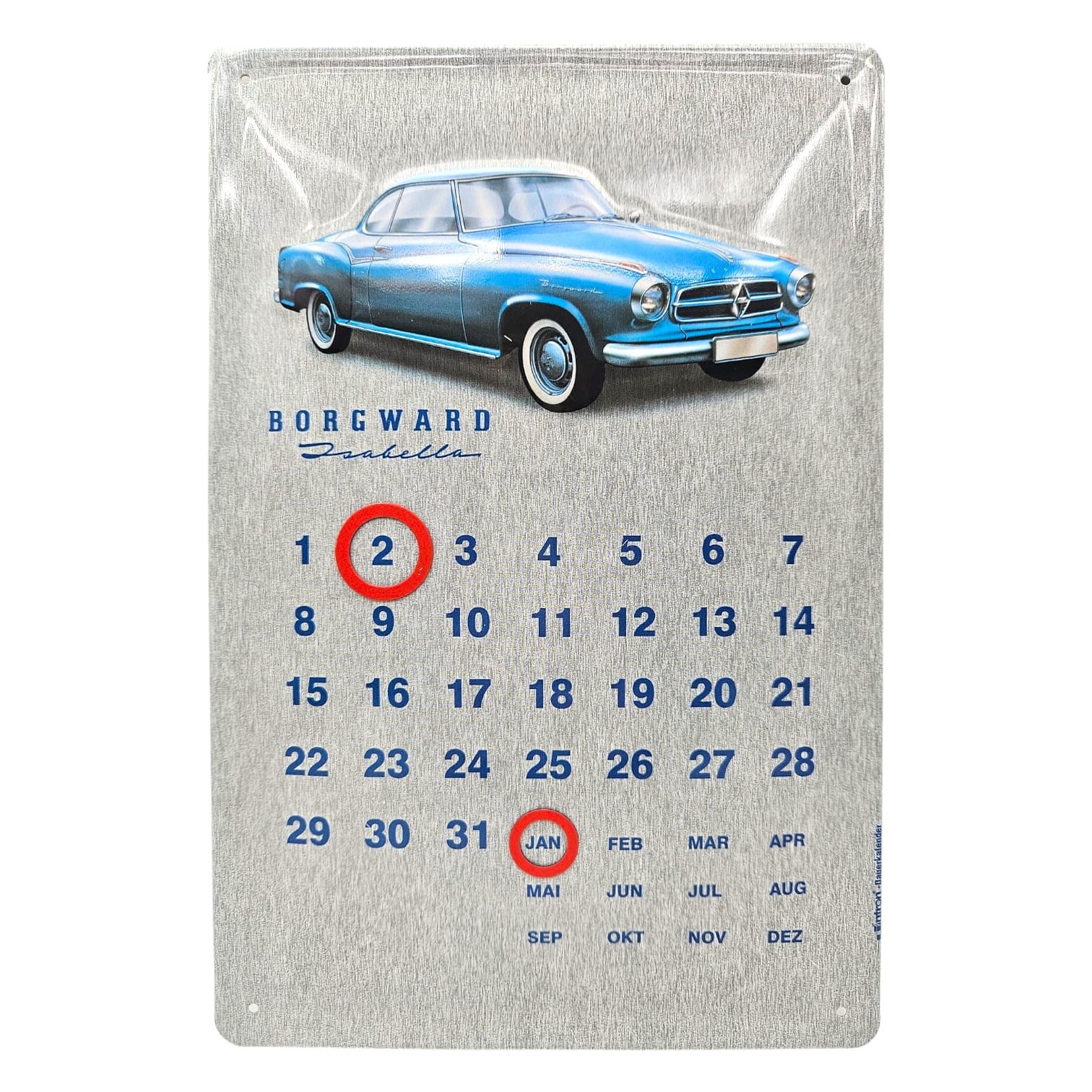 what the shop Metallbild Blechschild Borgward Isabella Kalender, Auto, Retro Vintage Blechschild 20x30 cm