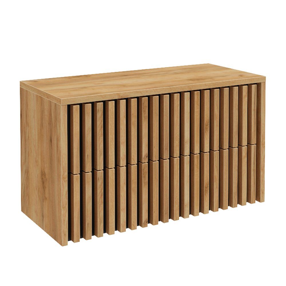 Lomadox Waschbeckenschrank LUCCA-107 Waschtisch Unterschrank Eiche günstig online kaufen