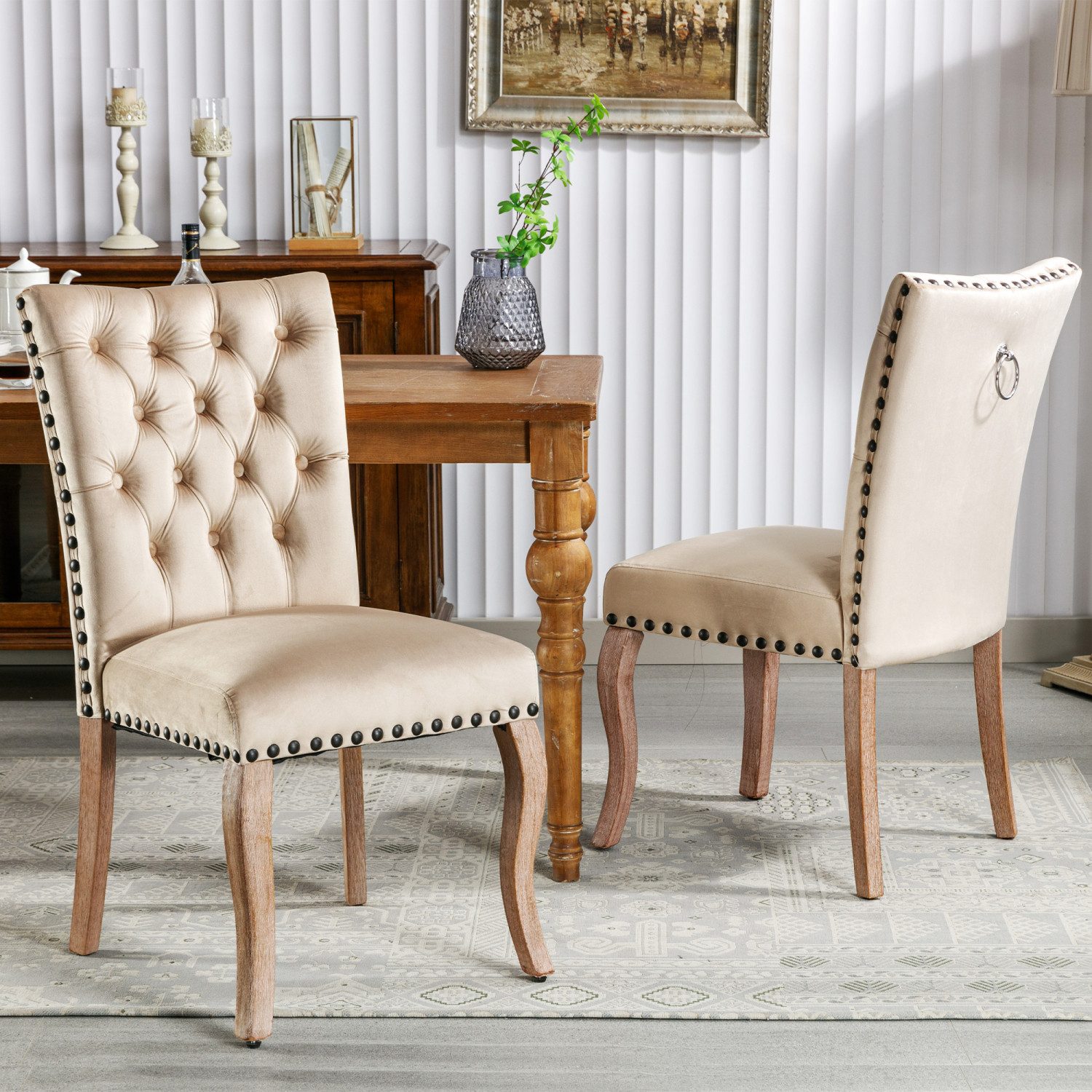 Flieks Esszimmerstuhl (Set, 2 St), 2er Set Polsterstühle Küchenstühle Samt günstig online kaufen