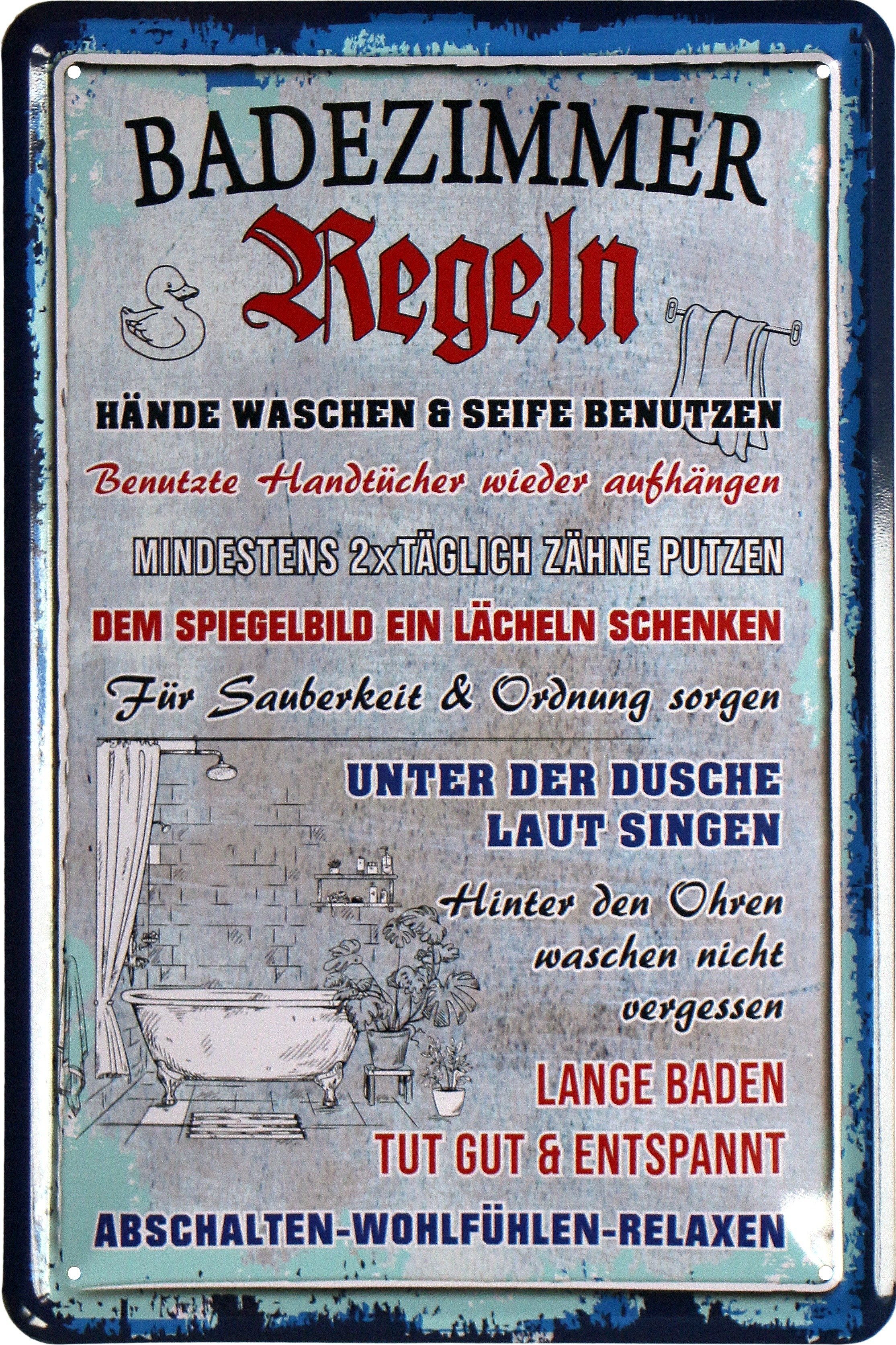 WOGEKA ART Metallbild Badezimmer-Regeln - 20 günstig online kaufen