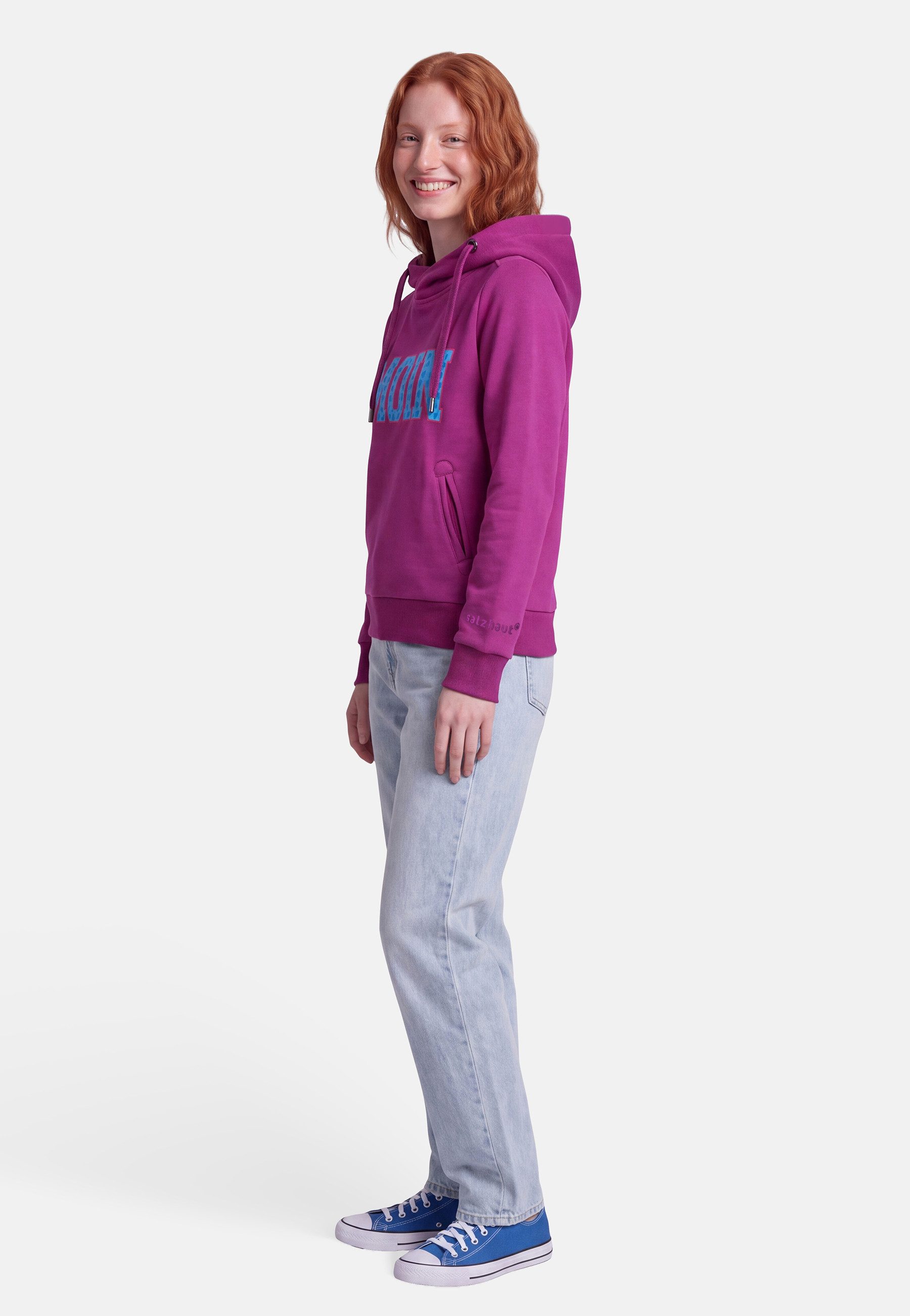 salzhaut Hoodie SÜNN - MOIN Herzen Damen Tailliert salzhaut Kapuzenpullover – bequemer Fit und nordisch klares Design – Bild 4 von 5