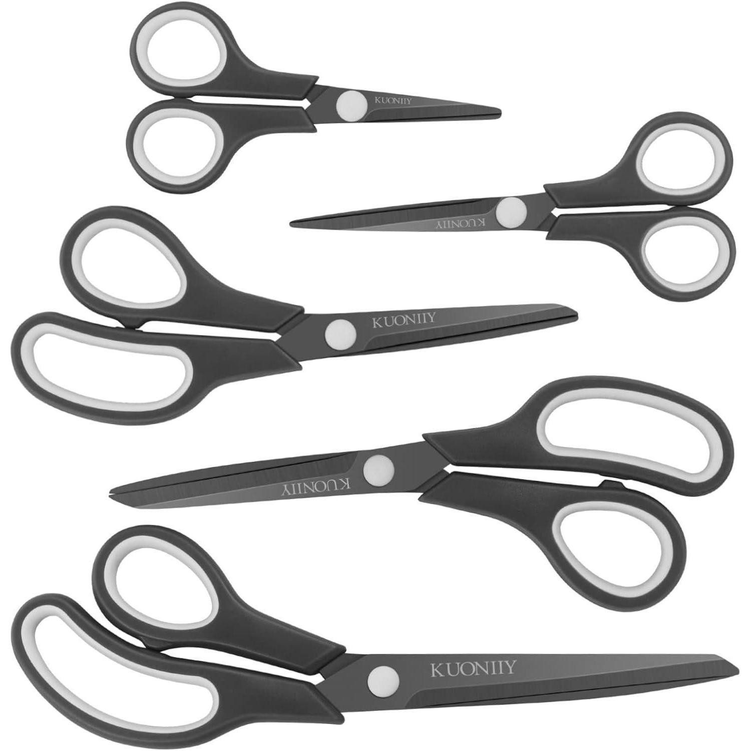 KUONIIY Scheren-Set 5-teilig Scheren Set Titanbeschichtung Weicher Griff Scharfe Klingen