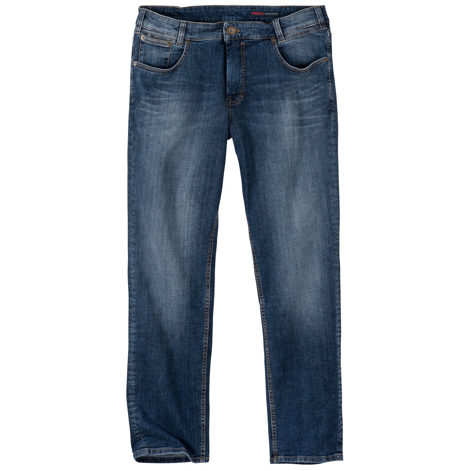Stretch-Jeans Paddock's Stretch-Jeans Pipe Übergröße blau Used Look