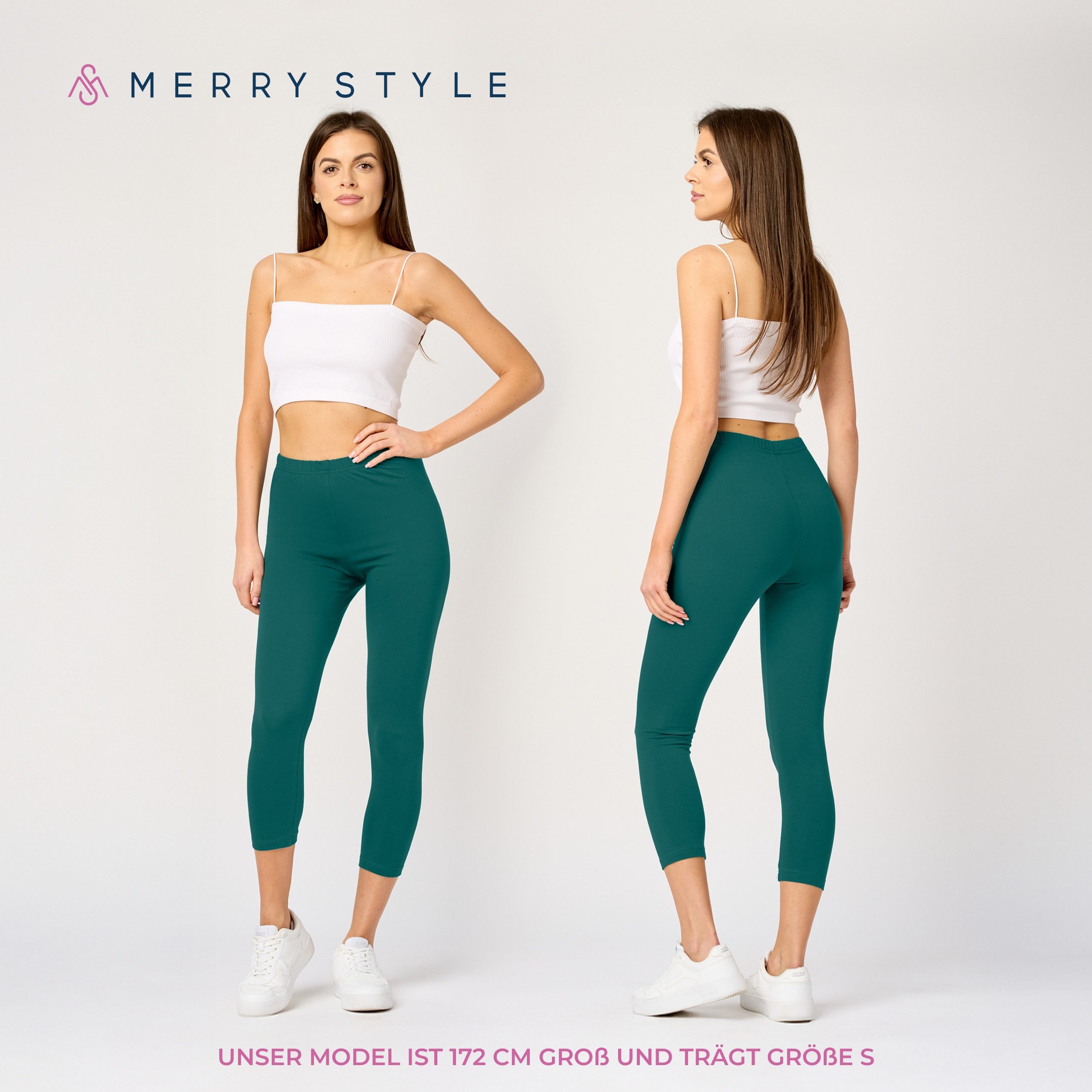 Merry Style Leggings Caprihose Damen 3/4 Hose MS10-199 (1-tlg) aus Baumwoll günstig online kaufen