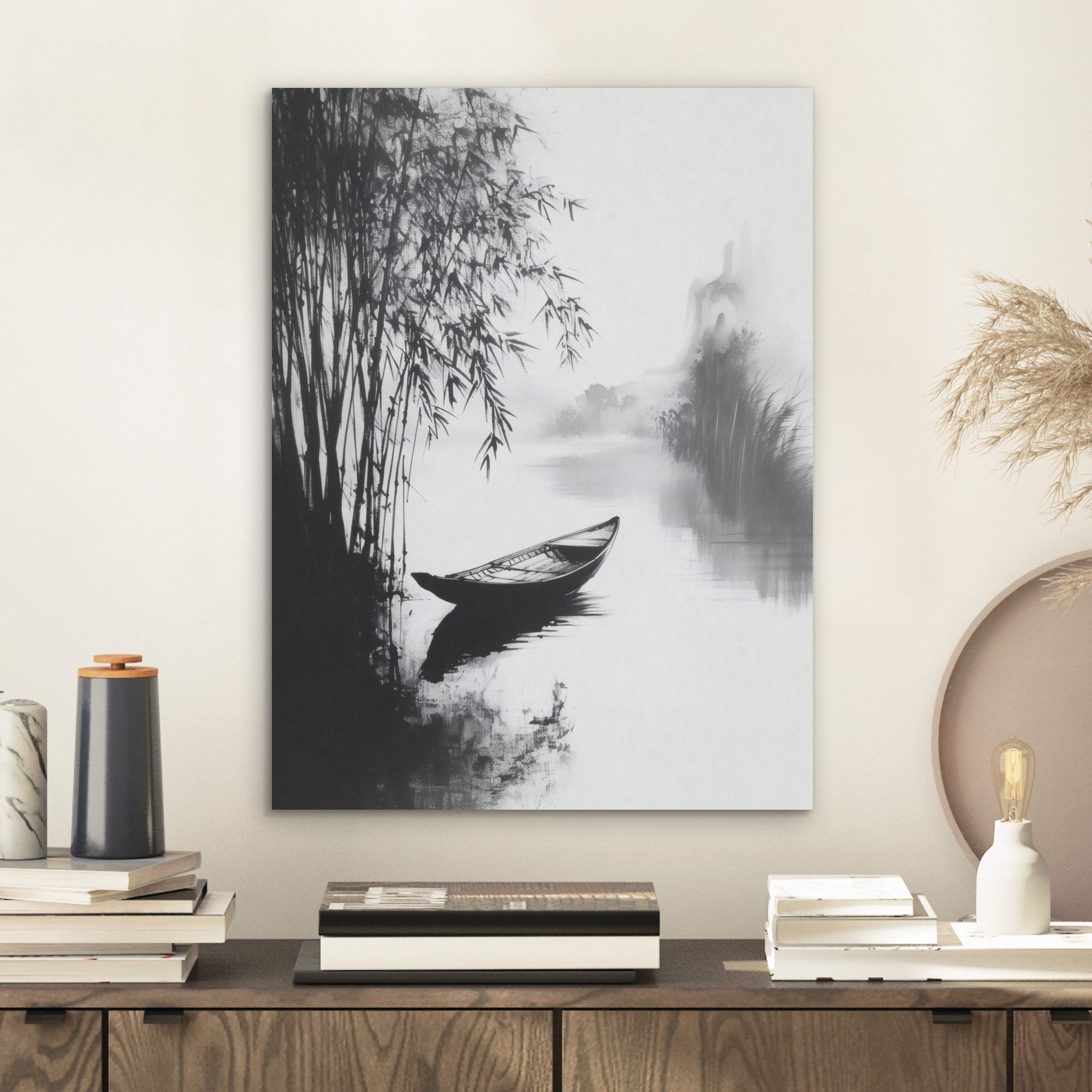 MuchoWow Gemälde Boot - Fluss - günstig online kaufen