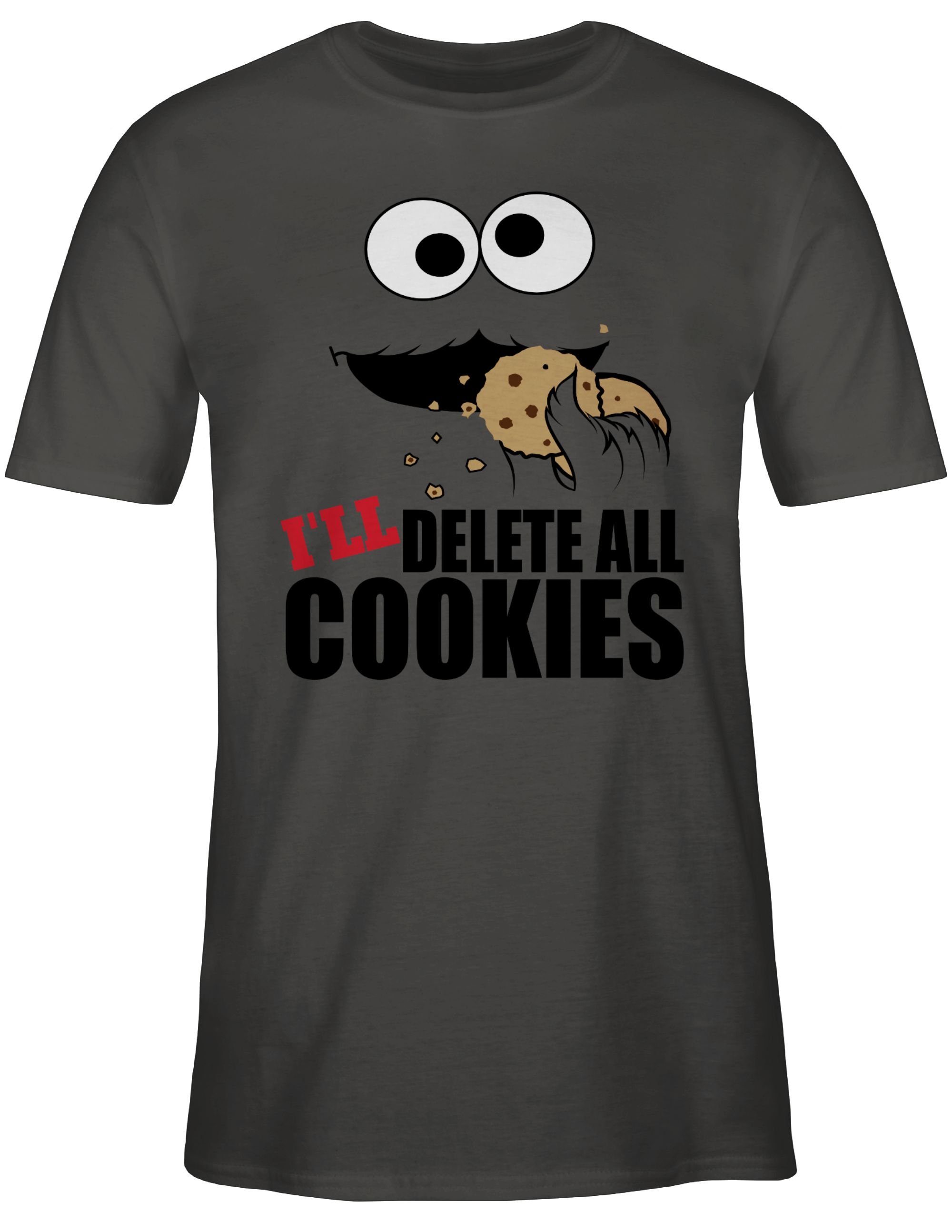 Herren Shirts Shirtracer T-Shirt I will delete all cookies Keks-Monster - Nerd Geschenke - Herren Premium T-Shirt Nerds & Geeks